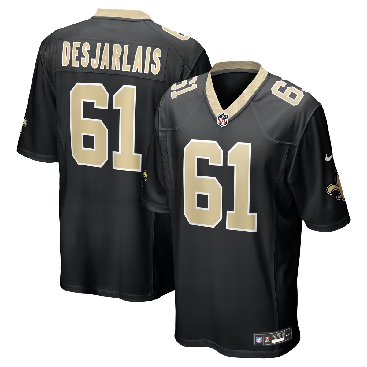 Hunk Wear - Drew Desjarlais New Orleans Saints Nike Game Player Jersey - Black