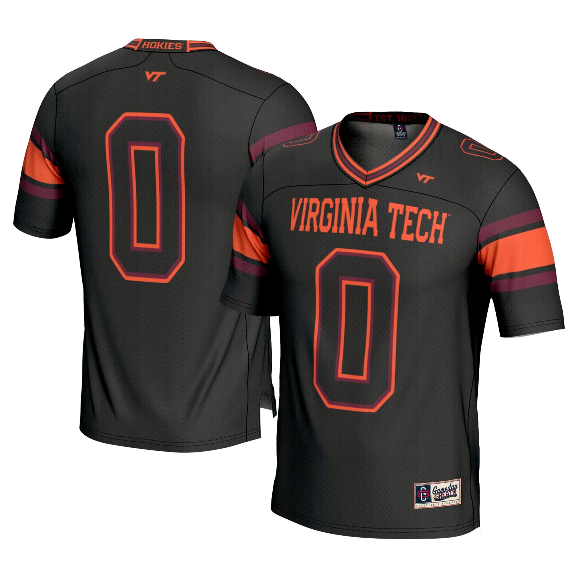 Hunk Wear - #0 Virginia Tech Hokies GameDay Greats Youth Football Jersey - Black