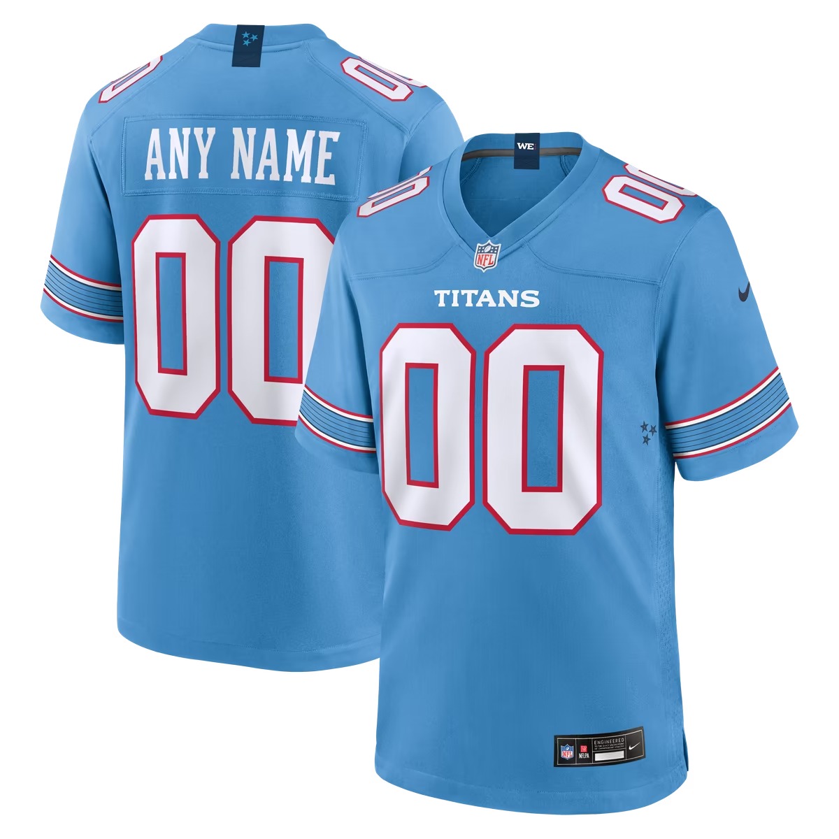 Hunk Wear - Tennessee Titans Nike Youth Game Custom Jersey - Blue