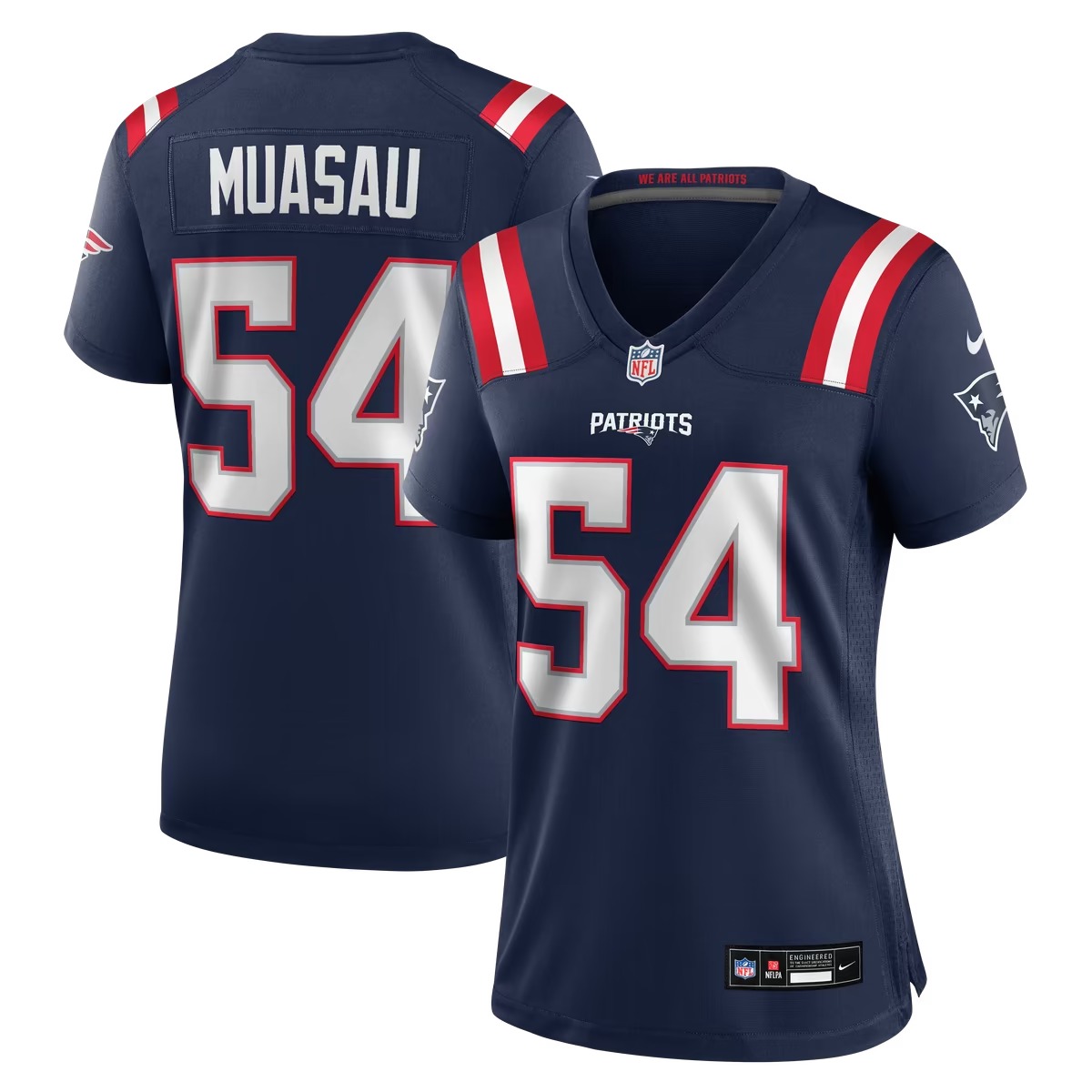 Hunk Wear - Darius Muasau New England Patriots Nike Women's Team Game Jersey - Navy