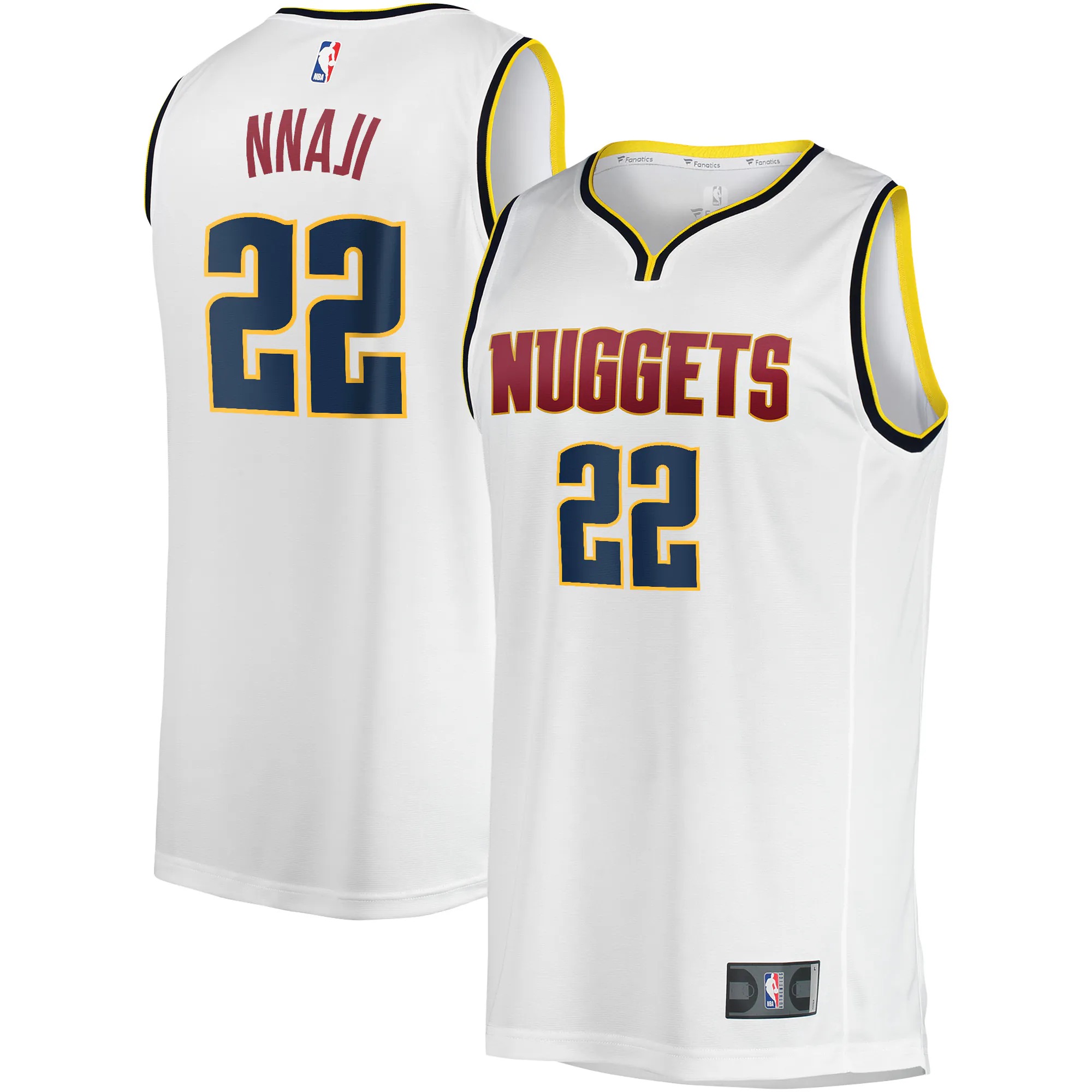 Hunk Wear - Zeke Nnaji Denver Nuggets Fanatics Fast Break Player Jersey - Association Edition - White