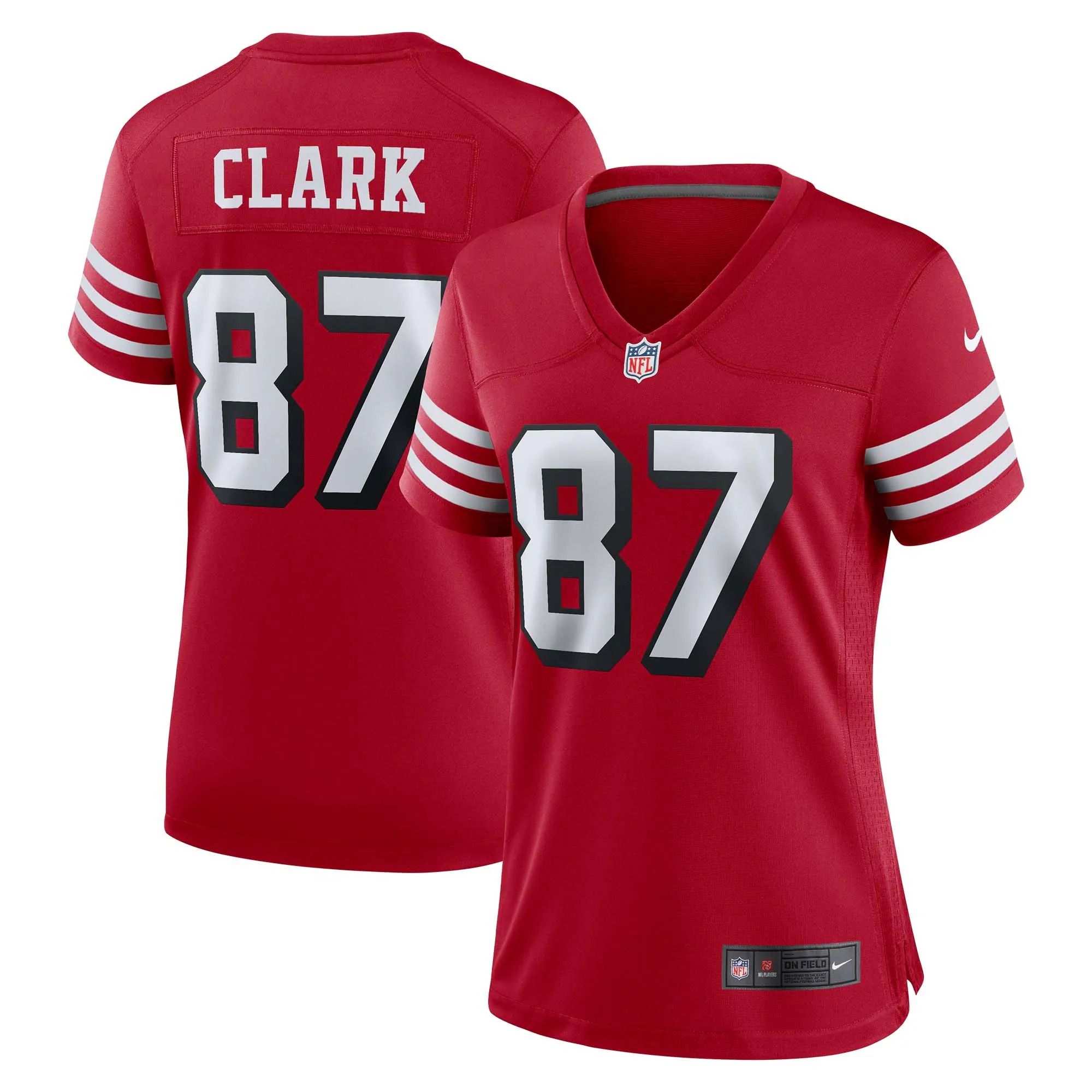 Hunk Wear - Dwight Clark San Francisco 49ers Nike Women's Alternate Game Jersey - Scarlet
