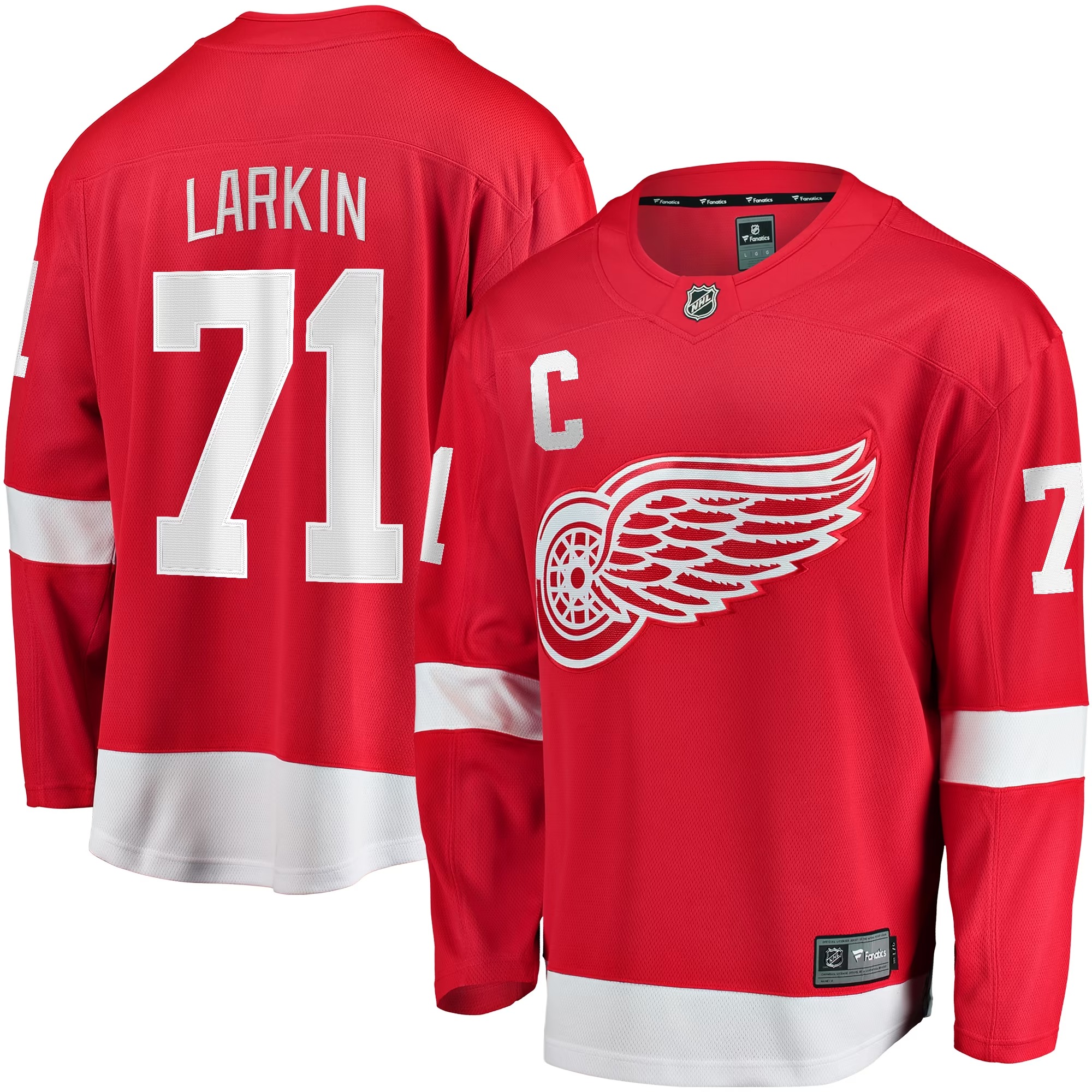 Hunk Wear - Dylan Larkin Detroit Red Wings Fanatics 2023_24 Captain Breakaway Player Jersey - Red