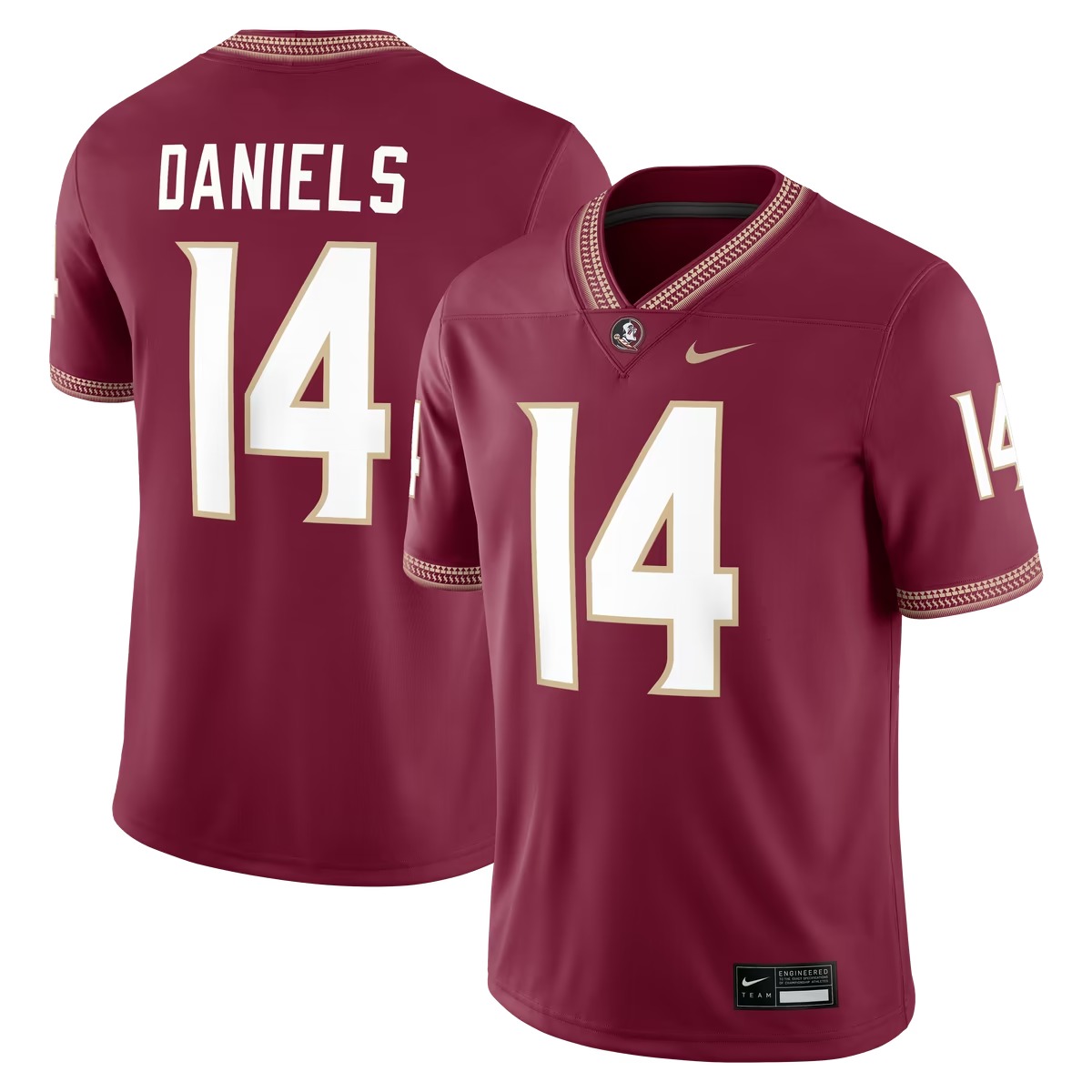 Hunk Wear - Ashton Daniels Florida State Seminoles Nike Game Football Jersey - Garnet