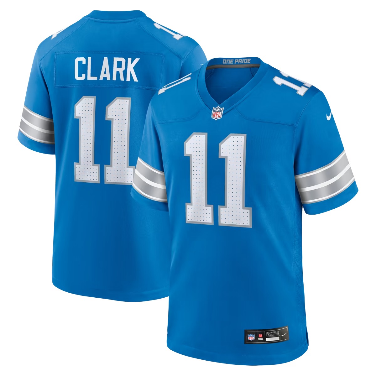 Hunk Wear - Damone Clark Detroit Lions Nike Team Game Jersey - Blue