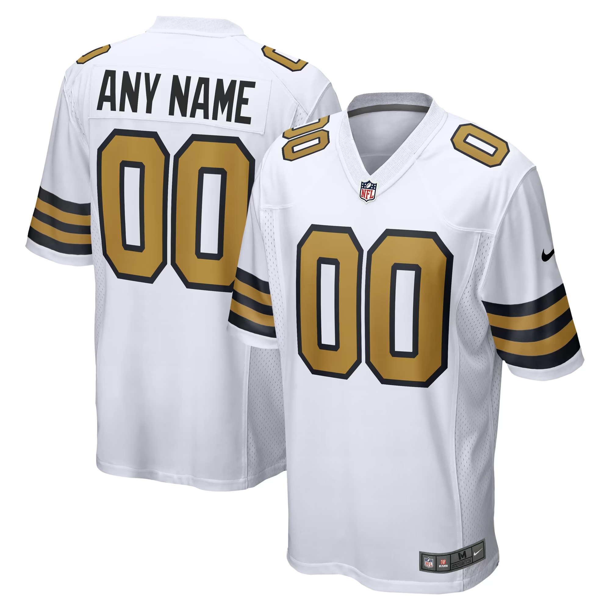 Hunk Wear - New Orleans Saints Nike Alternate Custom Game Jersey - White