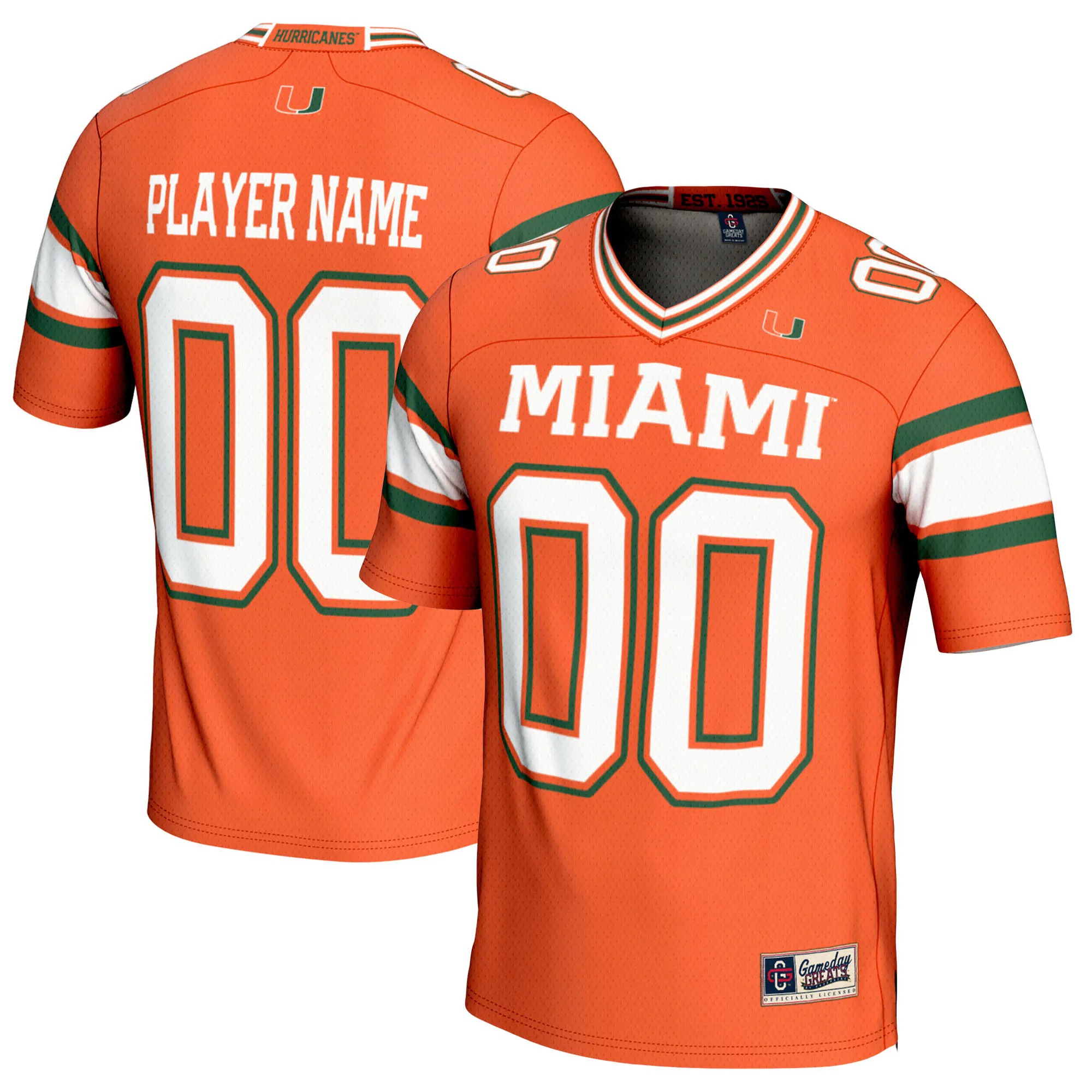 Hunk Wear - Miami Hurricanes GameDay Greats Youth NIL Pick-A-Player Football Jersey - Orange