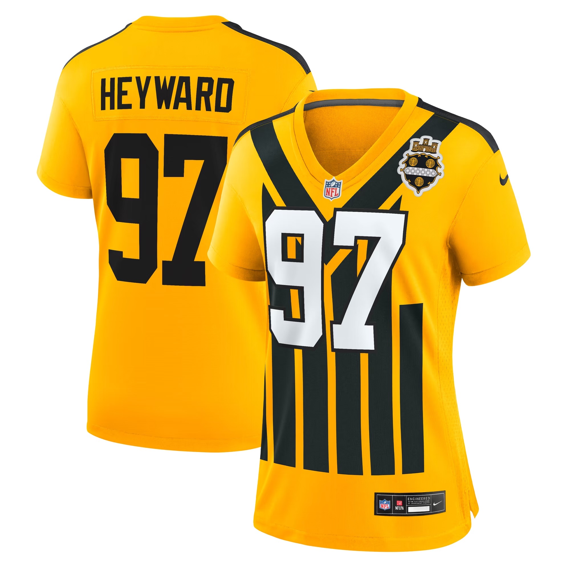 Hunk Wear - Cameron Heyward Pittsburgh Steelers Nike Women's Alternate 1933 Throwback Game Jersey - Gold
