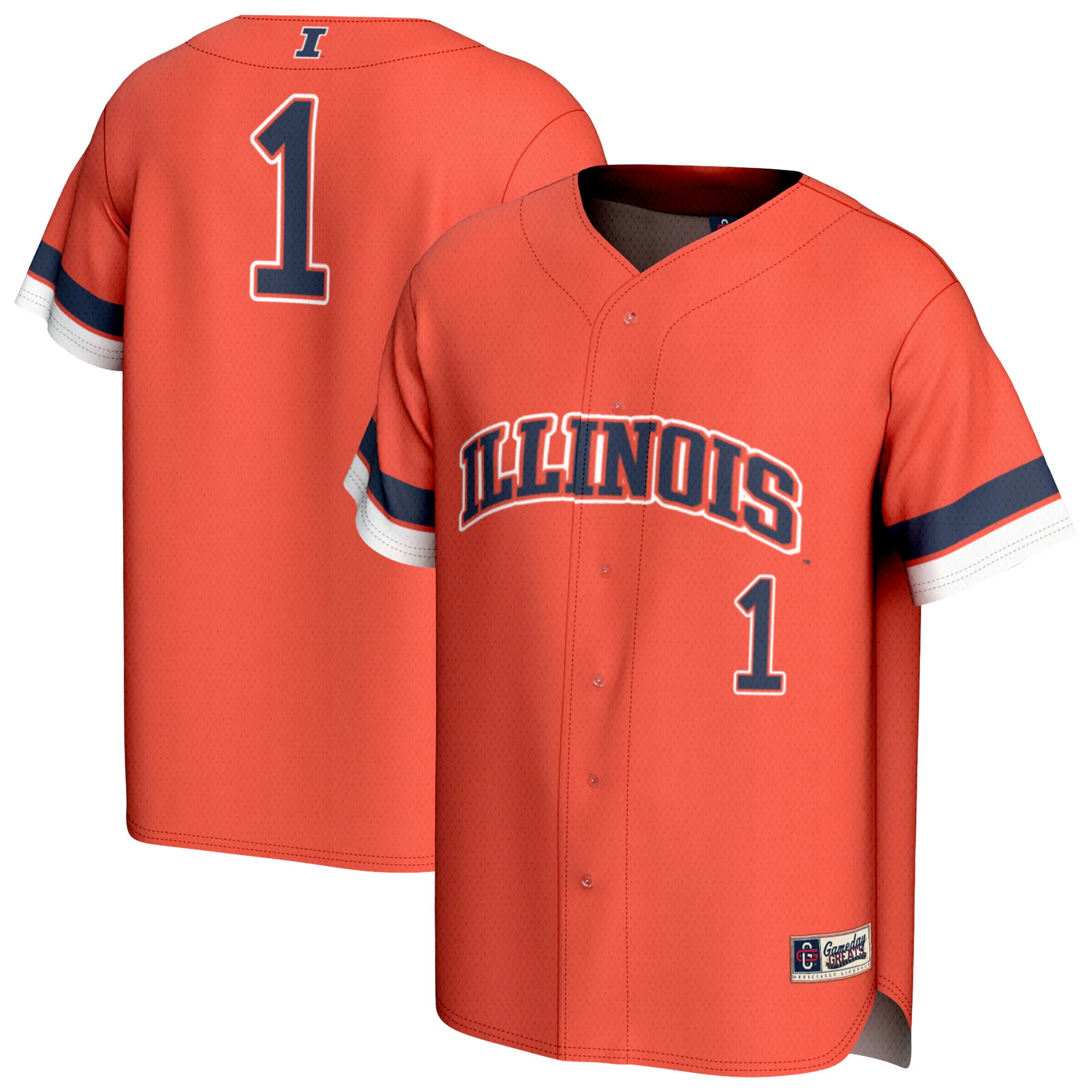 Hunk Wear - Illinois Fighting Illini GameDay Greats Youth Collegiate Baseball Fashion Jersey - Orange