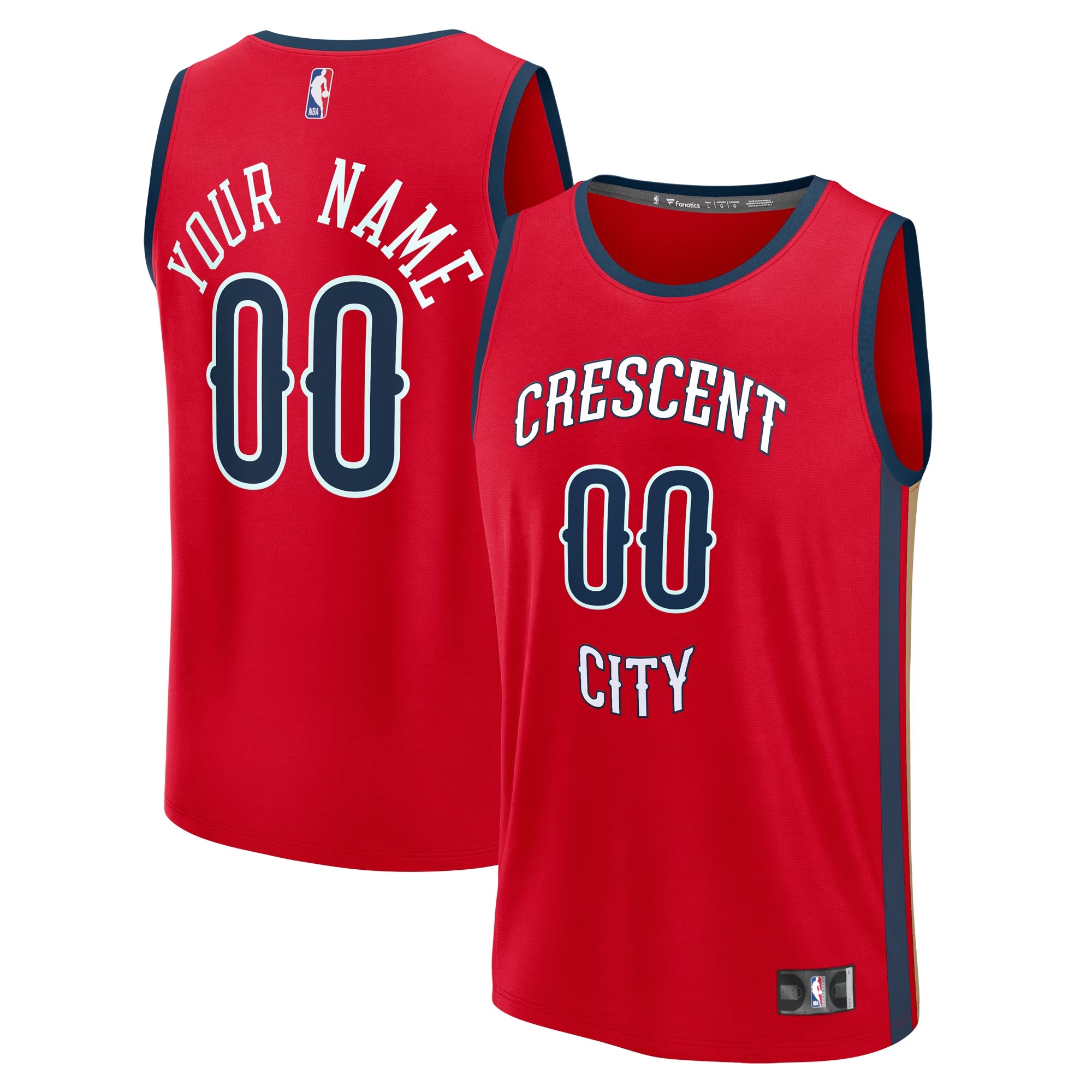 Hunk Wear - New Orleans Pelicans Fanatics Fast Break Custom Jersey - Statement Edition - Red