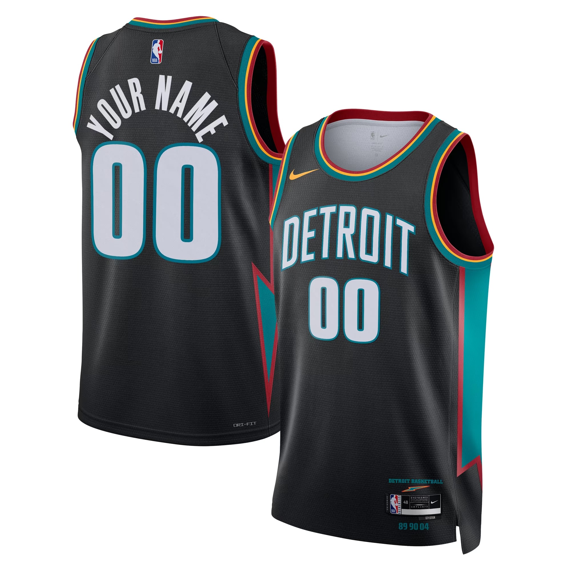 Hunk Wear - Detroit Pistons Nike Unisex 2025_26 City Edition Swingman Custom Jersey - Charcoal