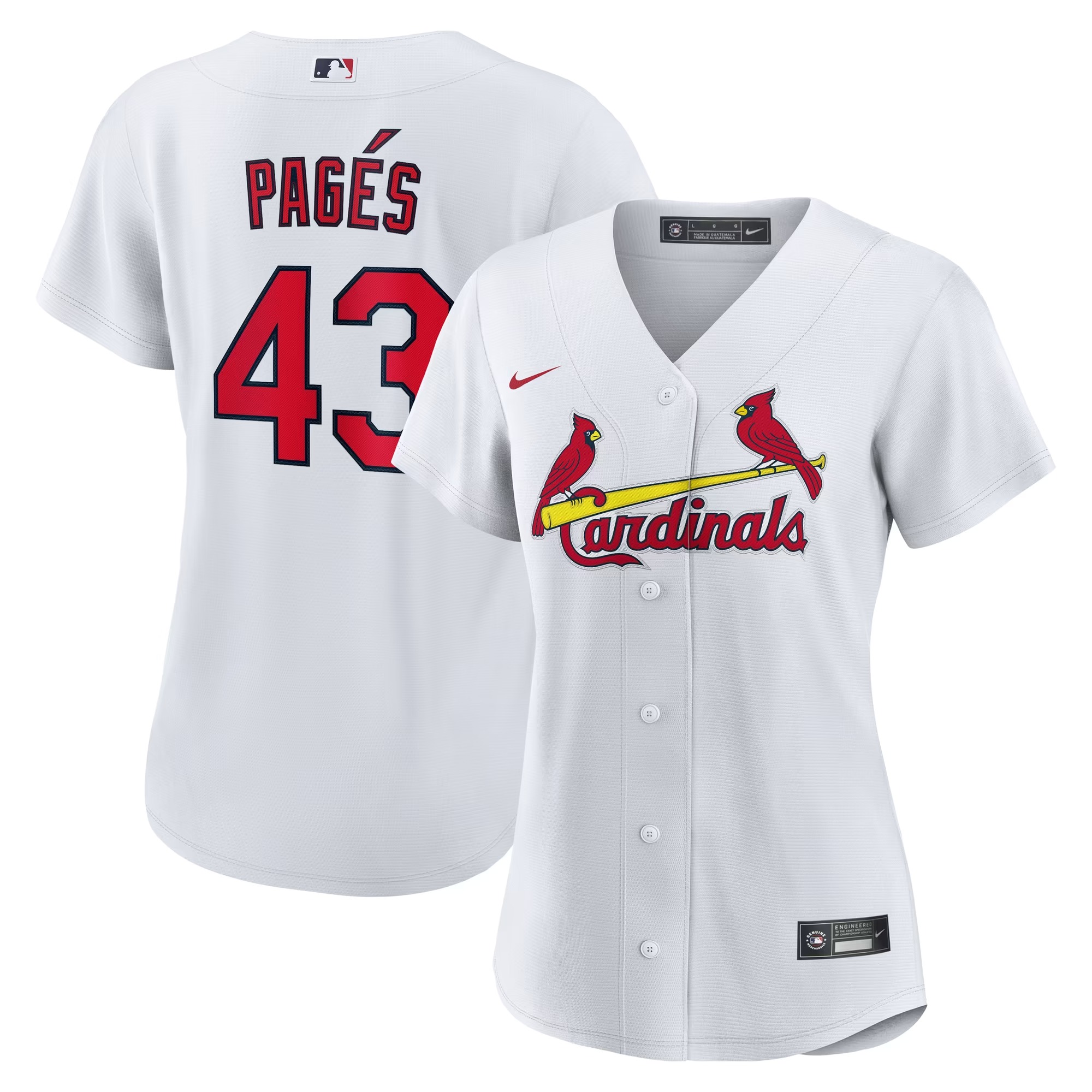 Hunk Wear - Pedro Pagés St. Louis Cardinals Nike Women's Home Replica Jersey - White