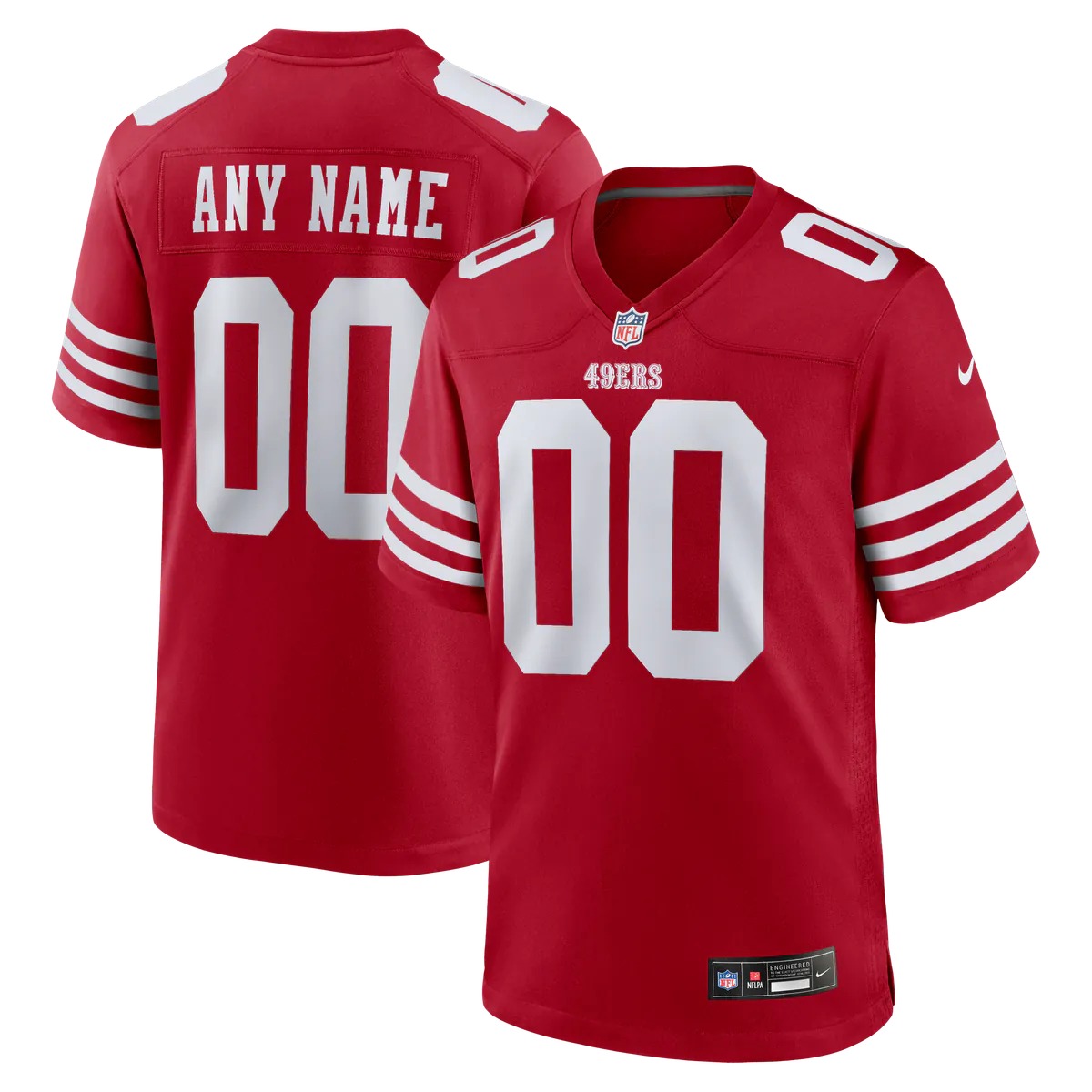 Hunk Wear - San Francisco 49ers Nike Custom Jersey - Scarlet