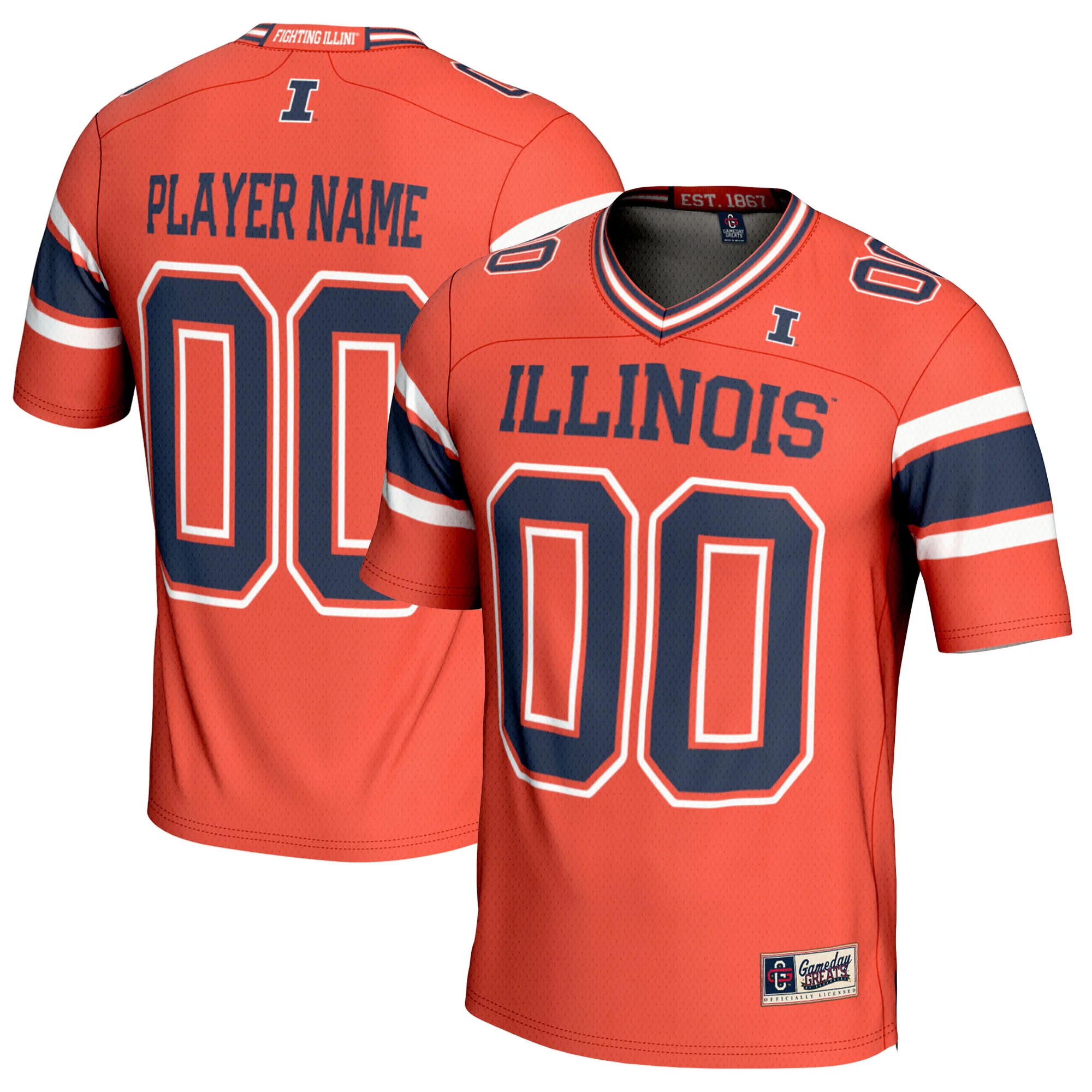Hunk Wear - Illinois Fighting Illini GameDay Greats Youth NIL Pick-A-Player Football Jersey - Orange