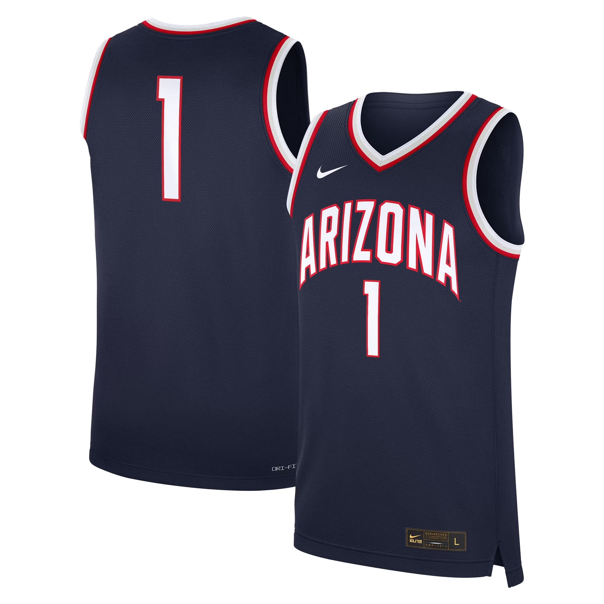 Hunk Wear - #1 Arizona Wildcats Nike Road Replica Jersey - Navy