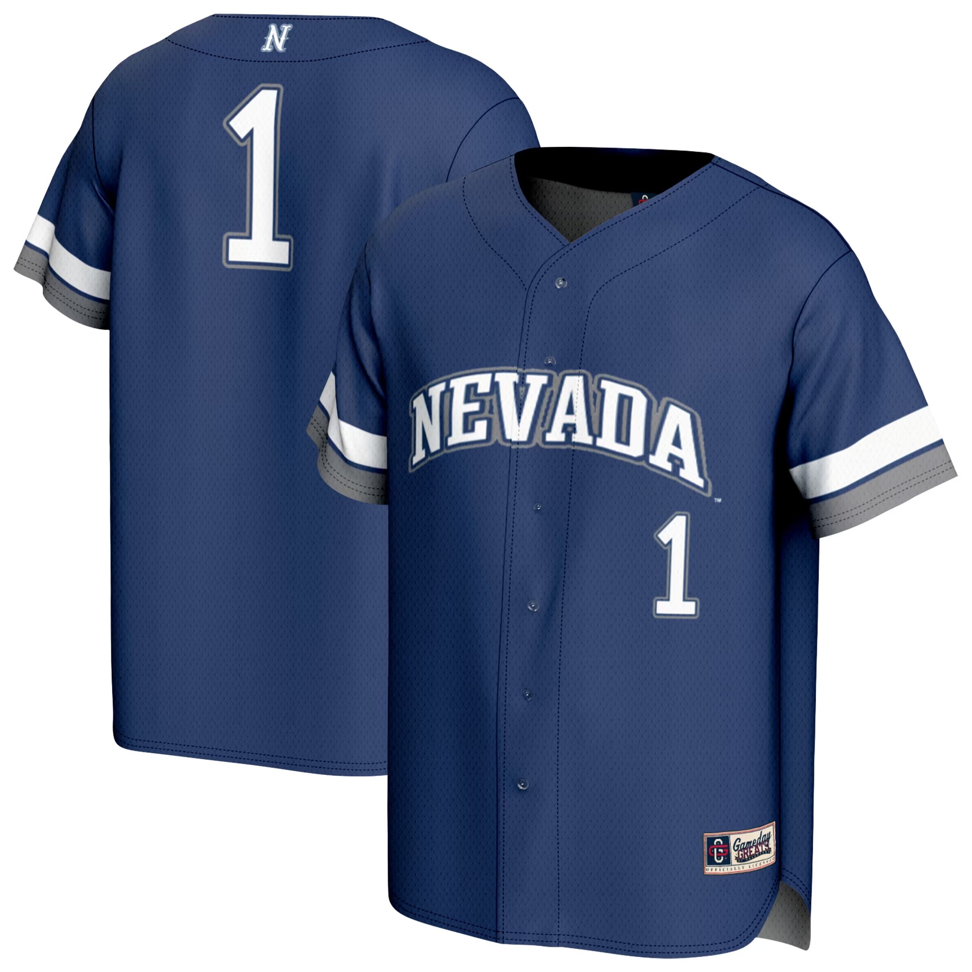 Hunk Wear - #1 Nevada Wolf Pack GameDay Greats Unisex Lightweight Collegiate Baseball Fashion Jersey - Navy