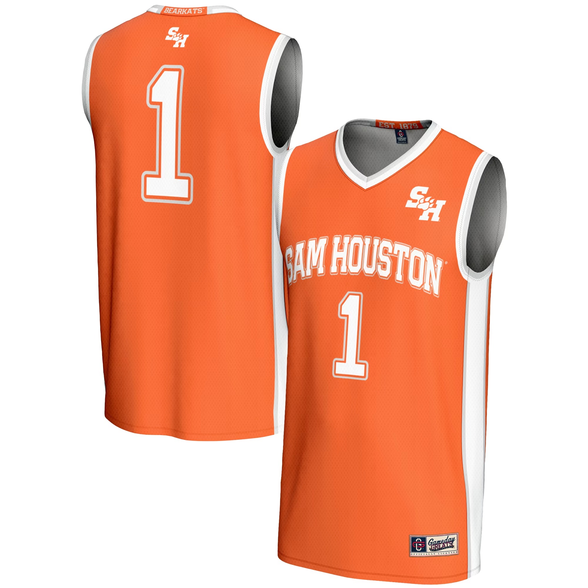 Hunk Wear - #1 Sam Houston State Bearkats GameDay Greats Replica Lightweight Basketball Jersey - Orange