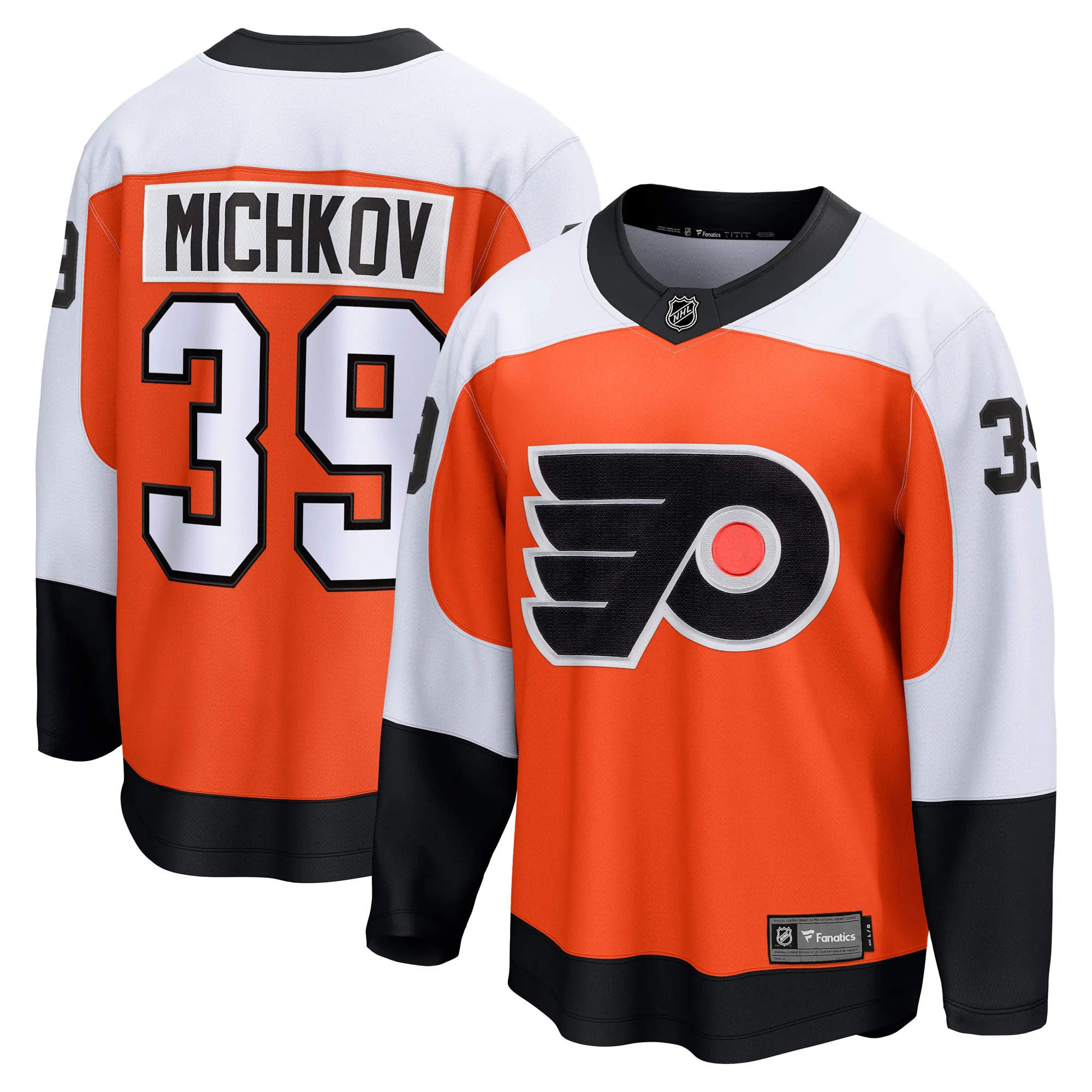 Hunk Wear - Matvei Michkov Philadelphia Flyers Fanatics Home Premier Breakaway Player Jersey - Orange