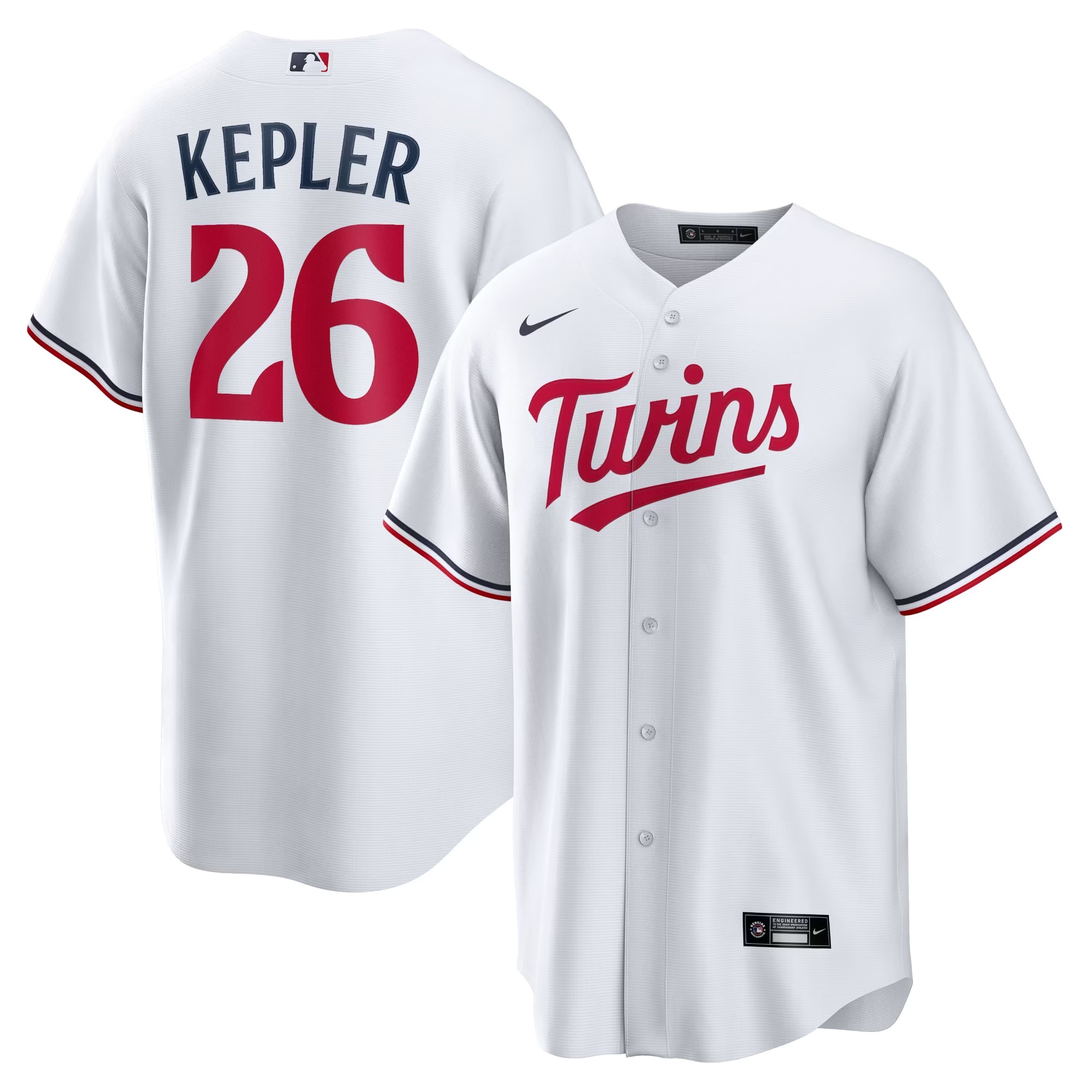 Hunk Wear - Max Kepler Minnesota Twins Nike Home Replica Player Logo Jersey - White