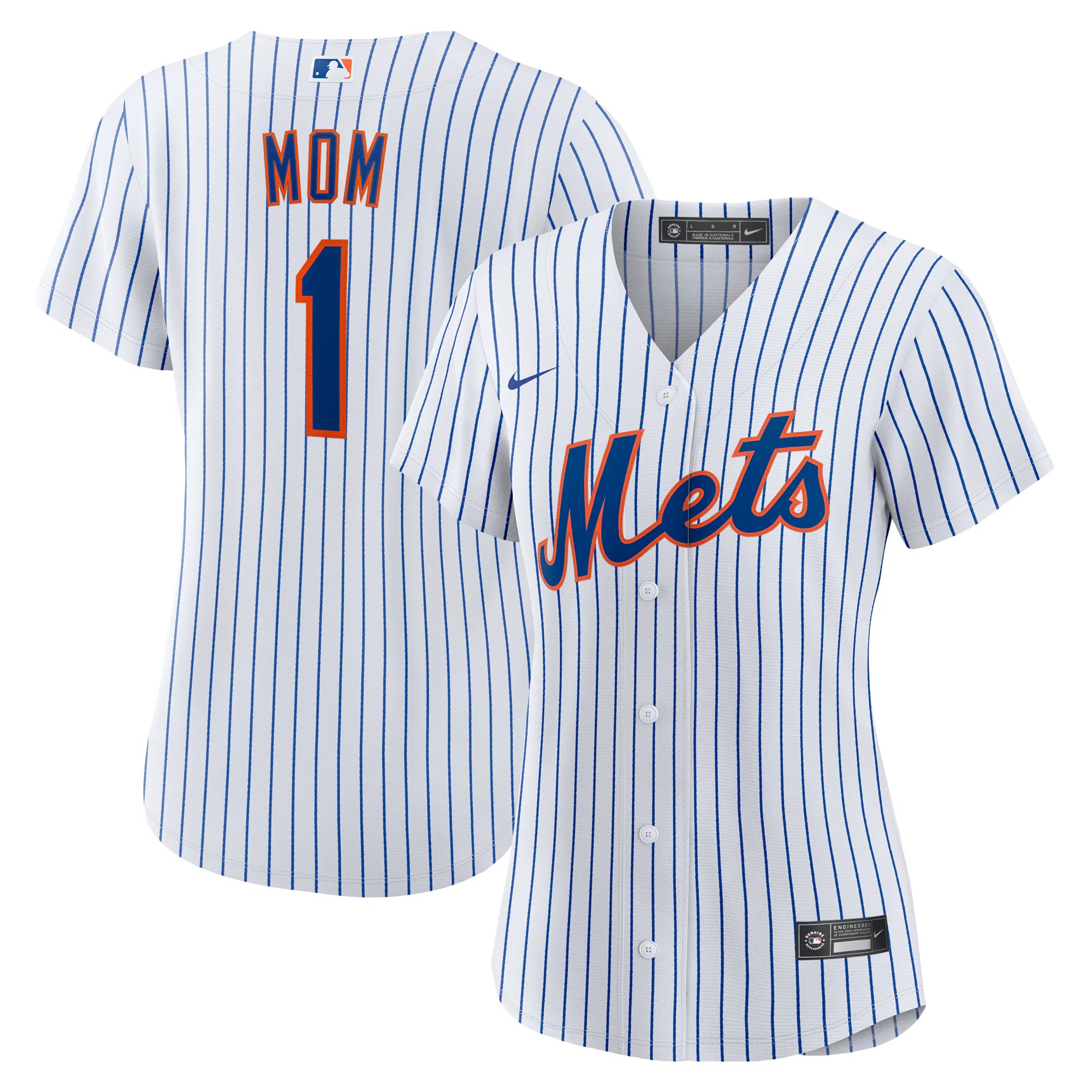 Hunk Wear - New York Mets Nike Women's #1 Mom Home Replica Jersey - White