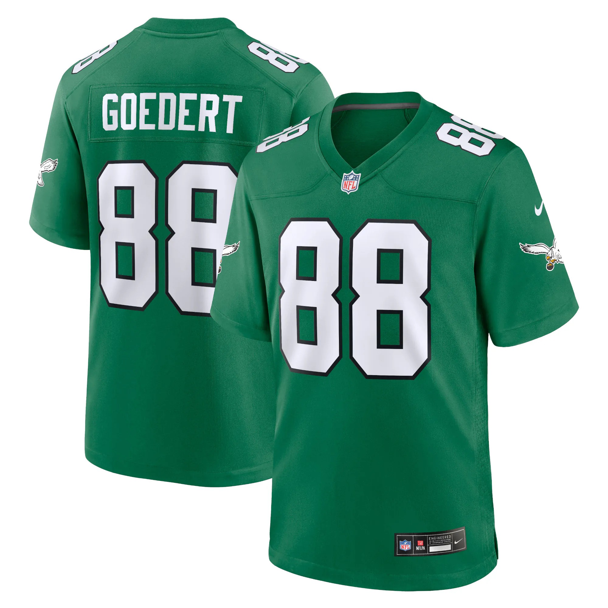 Hunk Wear - Dallas Goedert Philadelphia Eagles Nike Alternate Game Player Jersey - Kelly Green