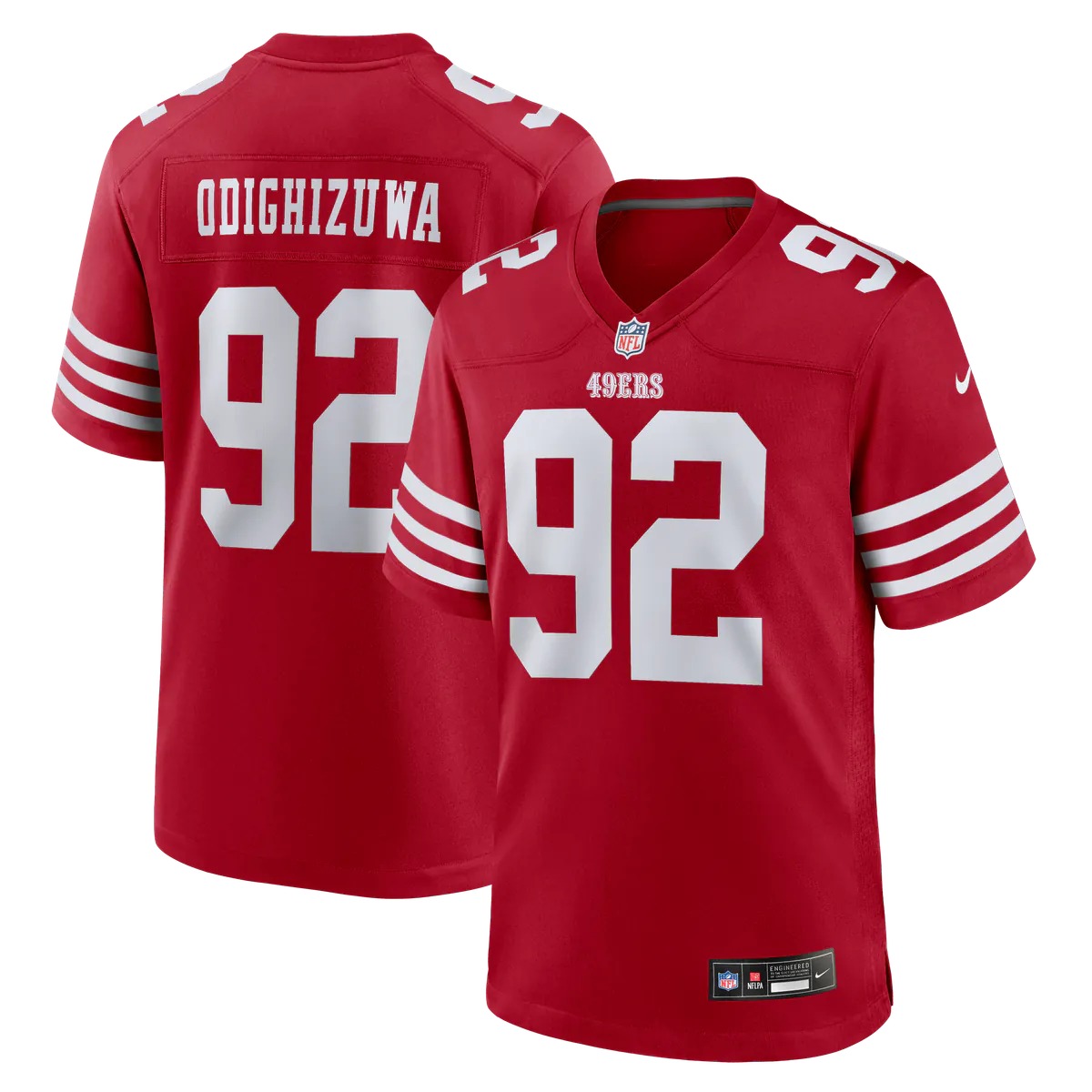 Hunk Wear - Osa Odighizuwa San Francisco 49ers Nike Team Game Jersey - Scarlet
