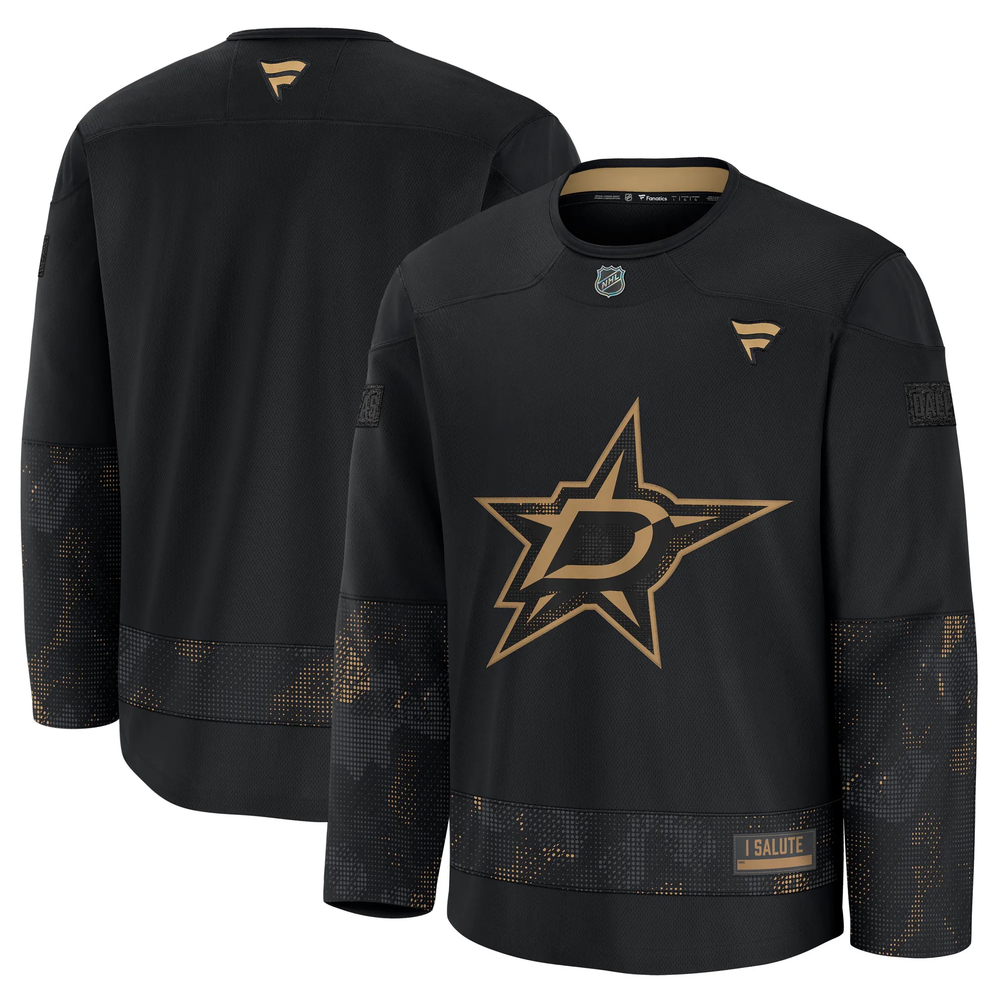 Hunk Wear - Dallas Stars Fanatics 2024 Military Appreciation Practice Jersey - Black