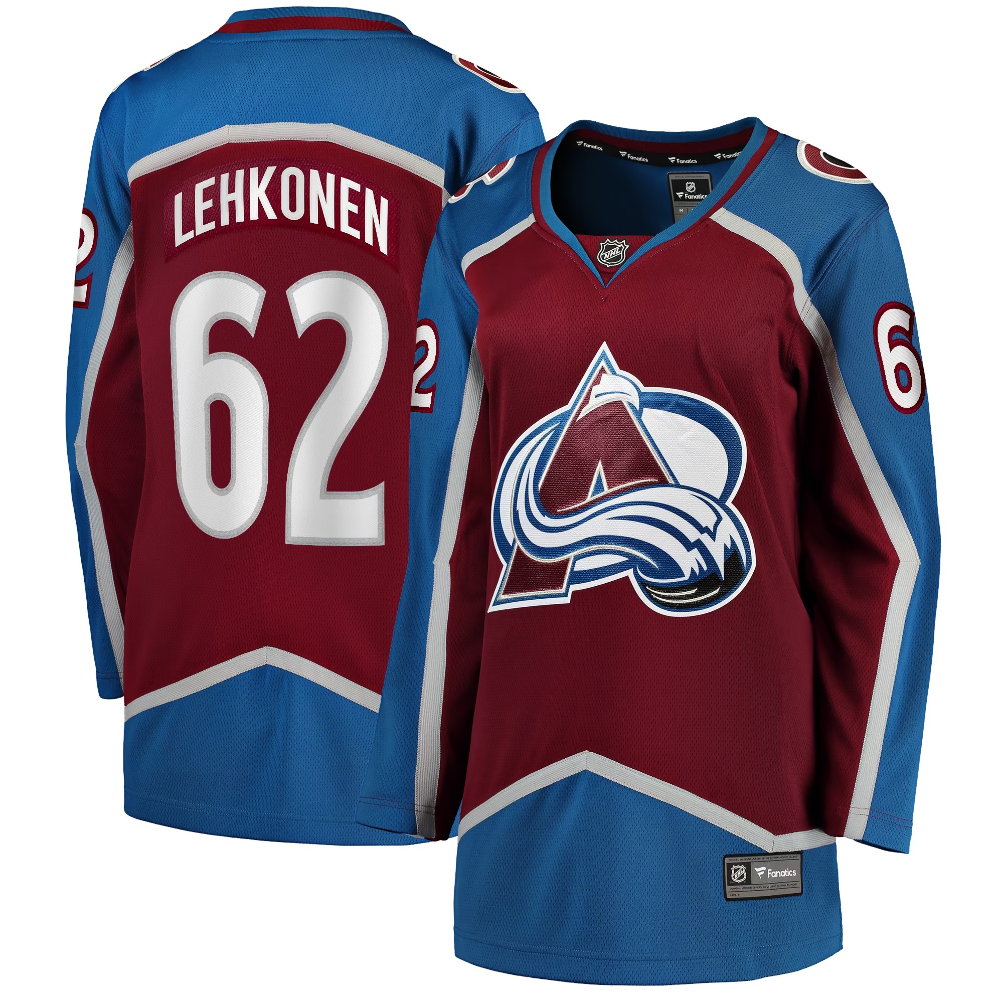 Hunk Wear - Artturi Lehkonen Colorado Avalanche Fanatics Women's Home Breakaway Player Jersey - Burgundy