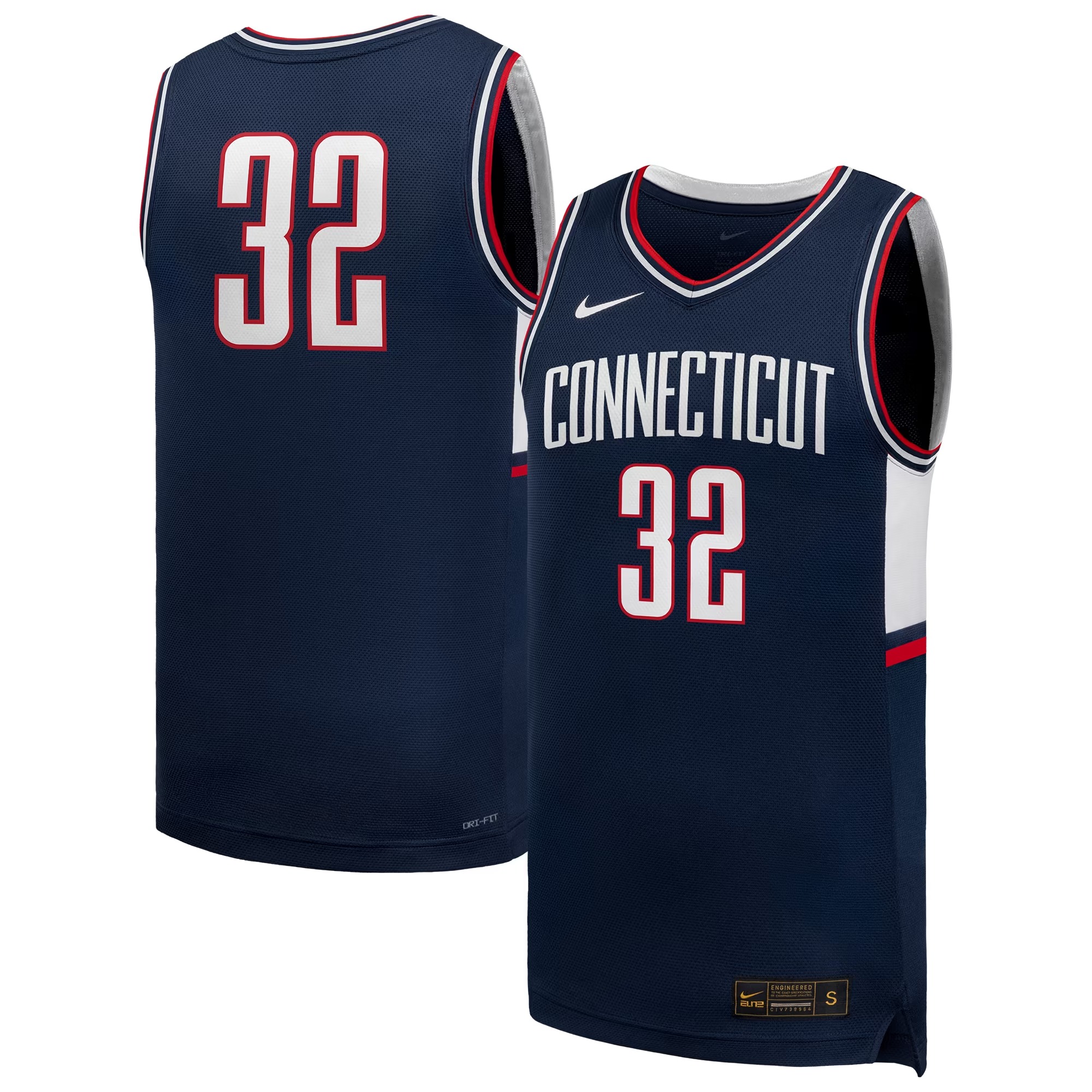 Hunk Wear - #32 UConn Huskies Nike Retro Replica Jersey - Navy