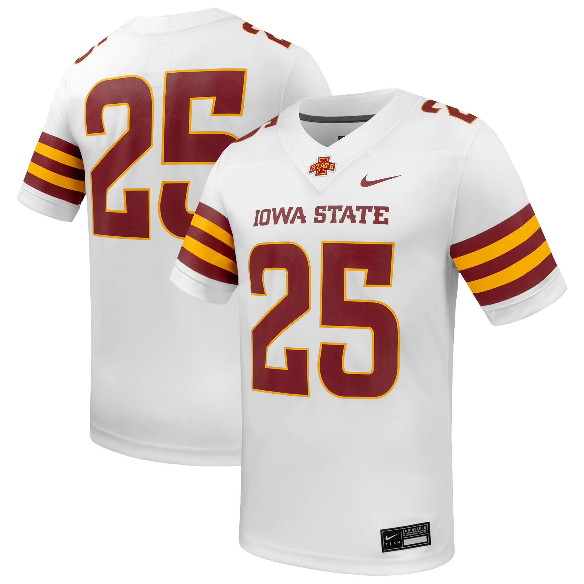 Hunk Wear - #25 Iowa State Cyclones Nike Game Football Jersey - White