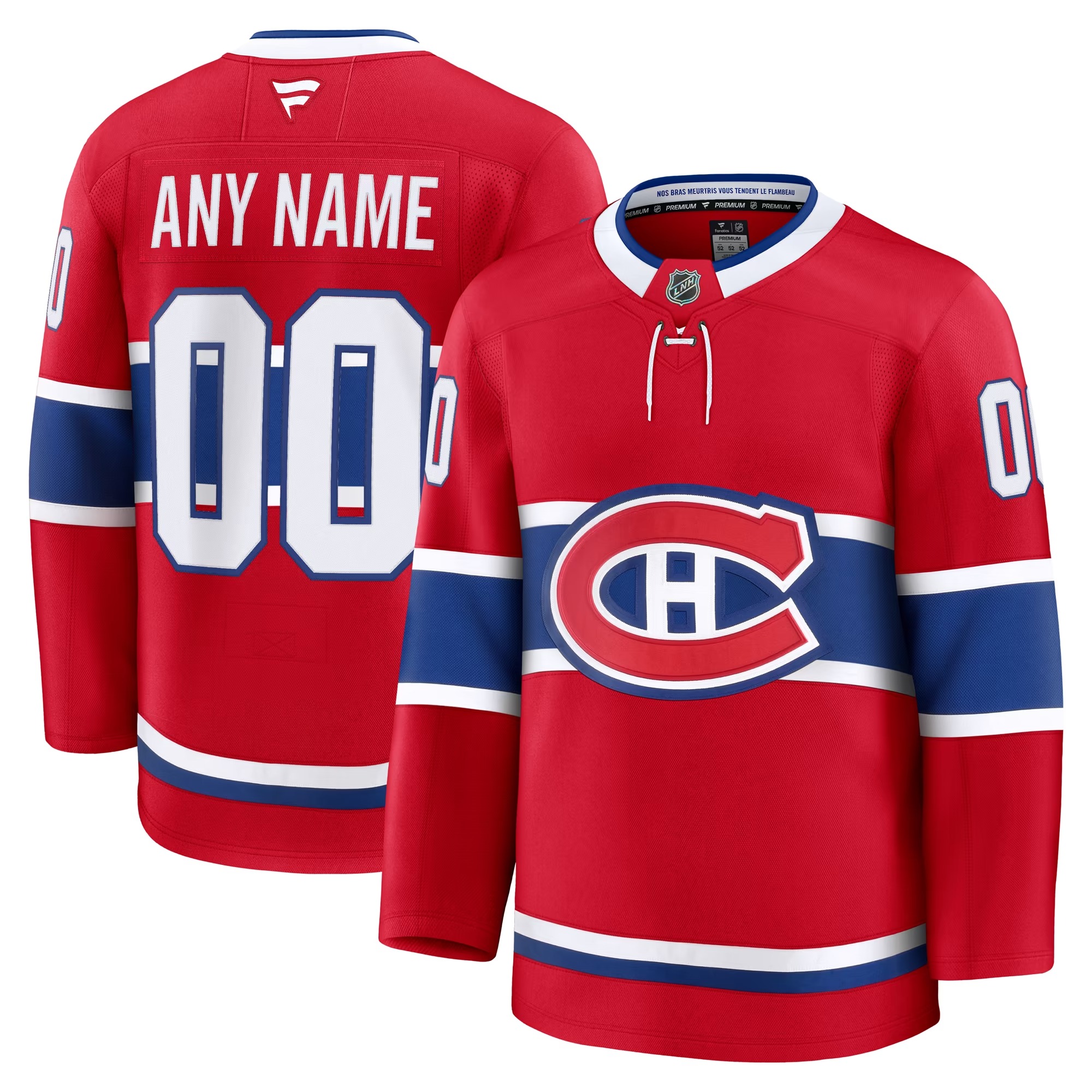Hunk Wear - Montreal Canadiens Fanatics Home Premium Custom Jersey - Red
