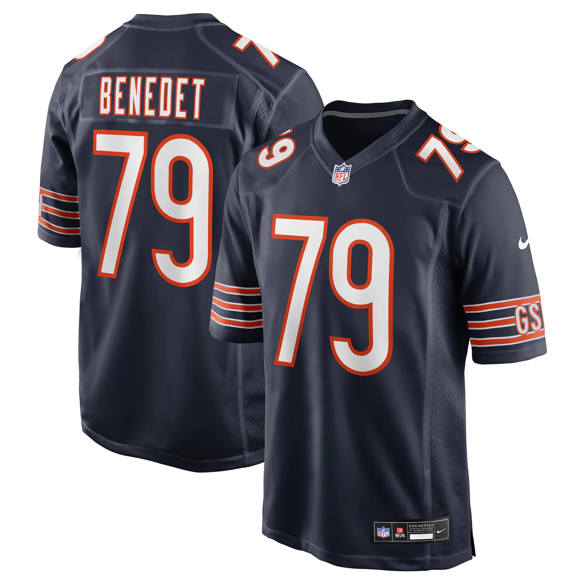 Hunk Wear - Theo Benedet Chicago Bears Nike Team Game Jersey - Navy