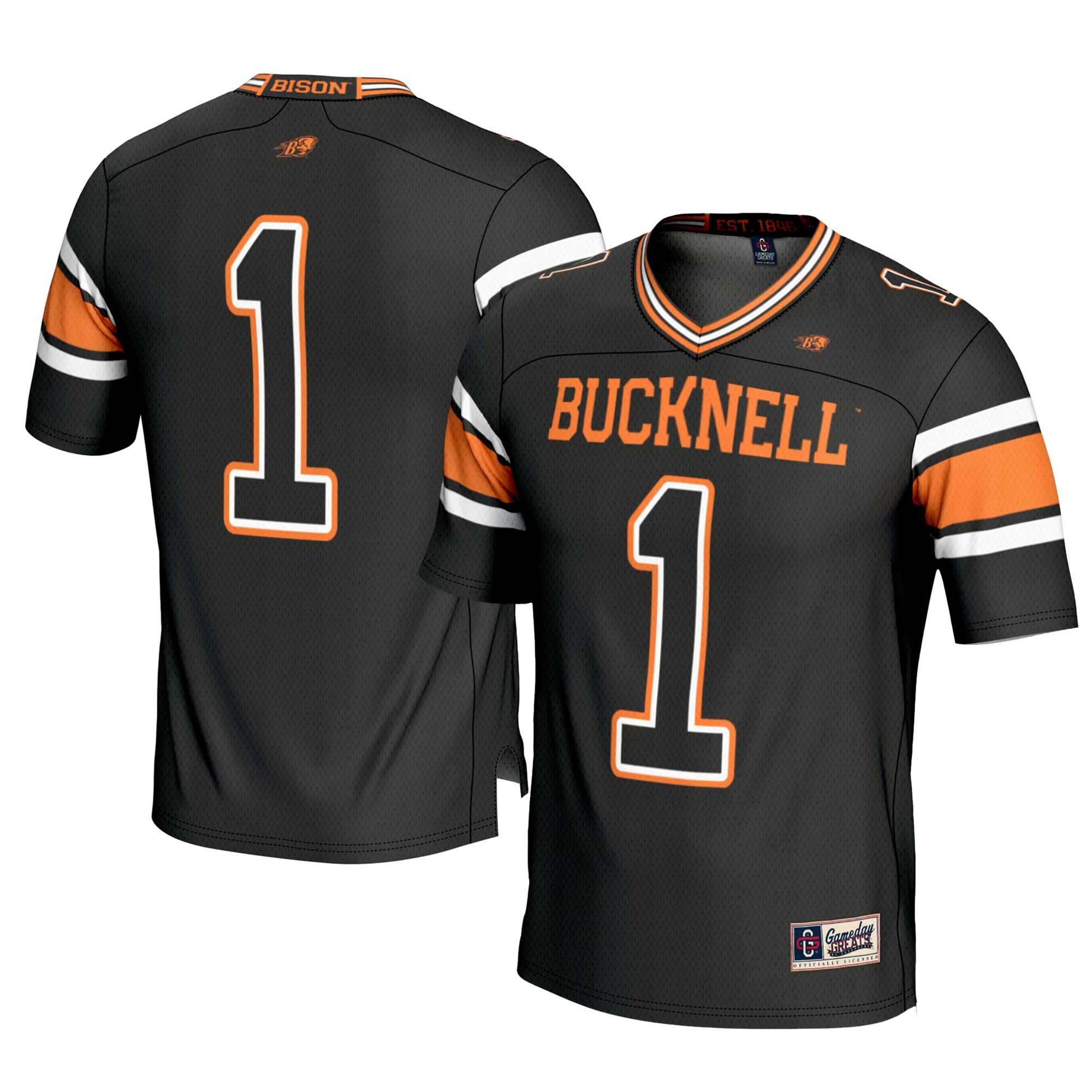 Hunk Wear - #1 Bucknell Bison GameDay Greats Youth Football Jersey - Black