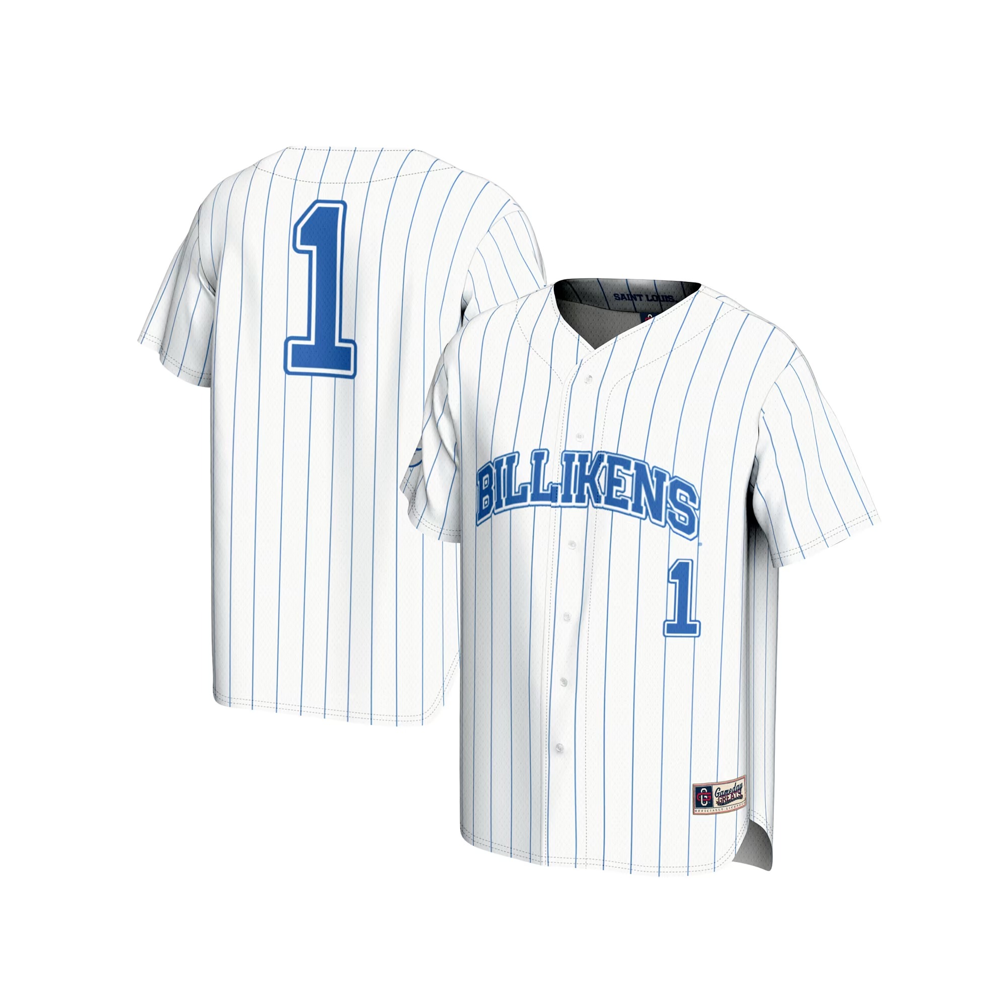 Hunk Wear - #1 Saint Louis Billikens GameDay Greats Youth Lightweight Baseball Fashion Jersey - White