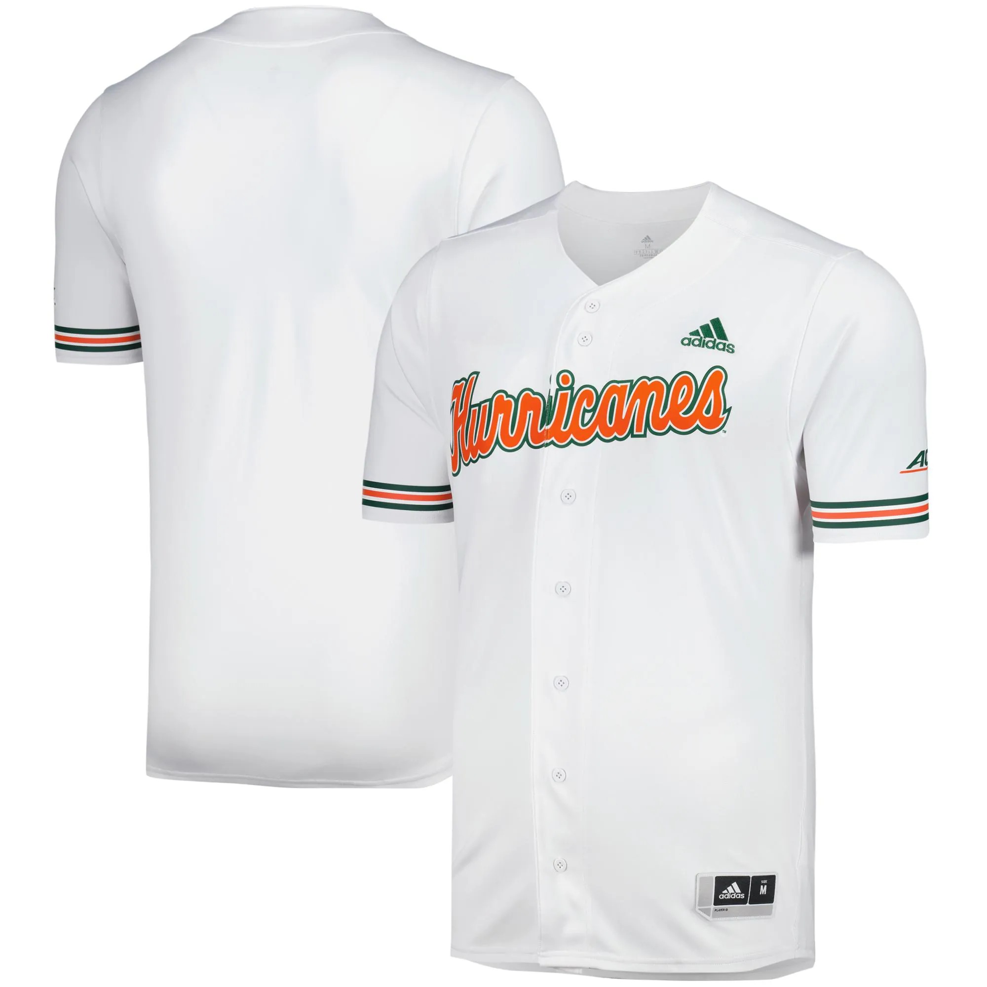 Hunk Wear - Miami Hurricanes adidas Replica Baseball Jersey - White
