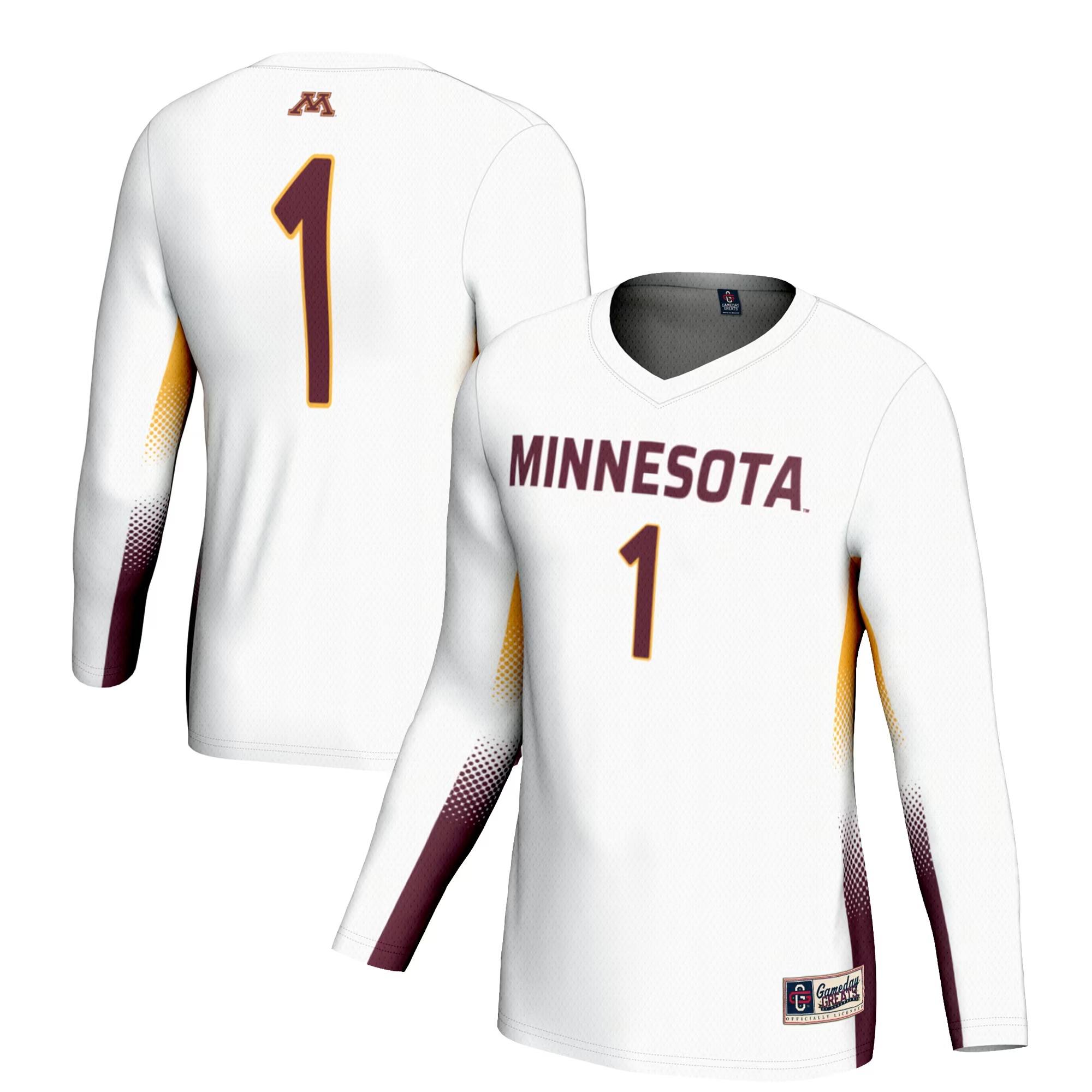 Hunk Wear - #1 Minnesota Golden Gophers GameDay Greats Youth Lightweight Women's Volleyball Jersey - White