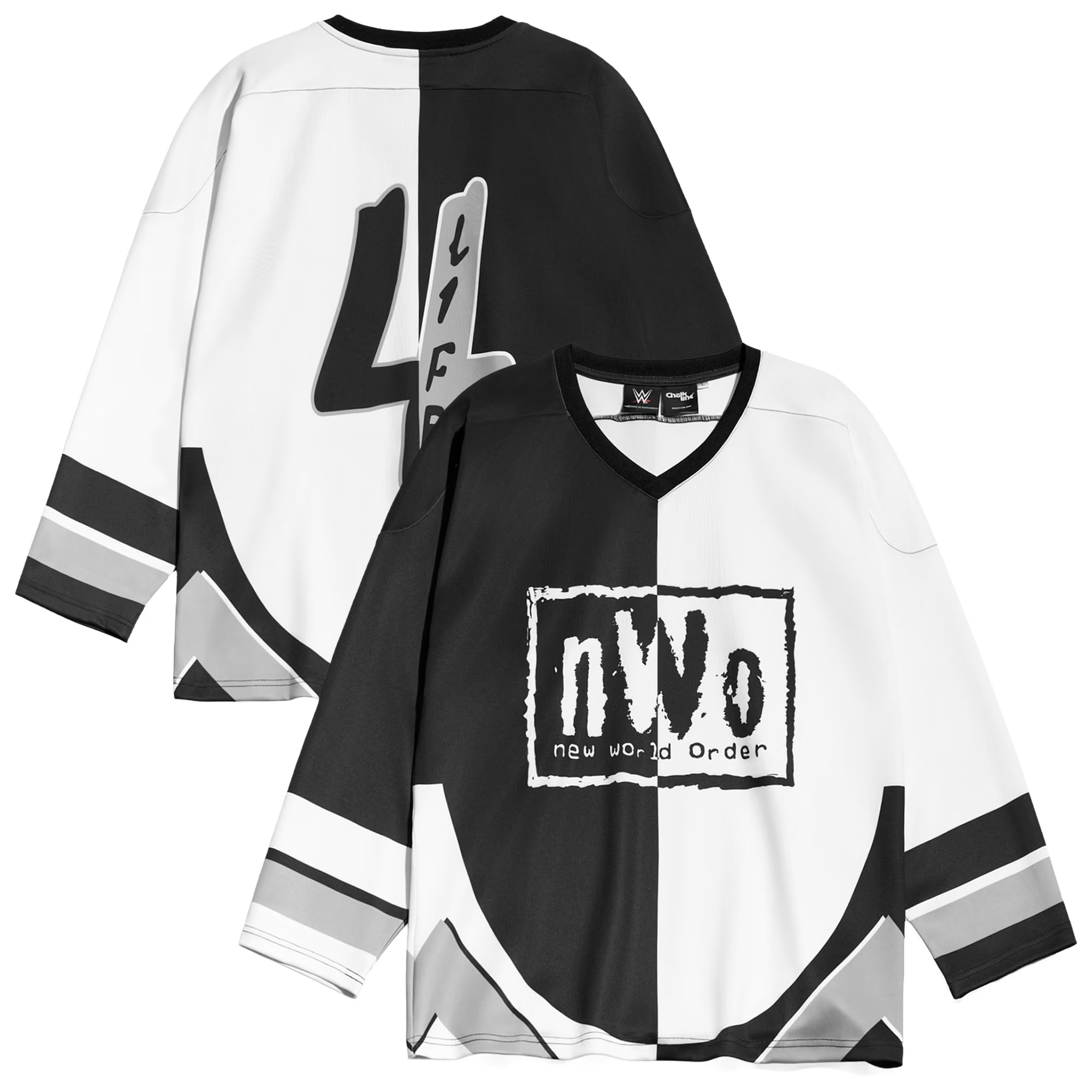 Hunk Wear - nWo Chalk Line Split Hockey Jersey - Black_White