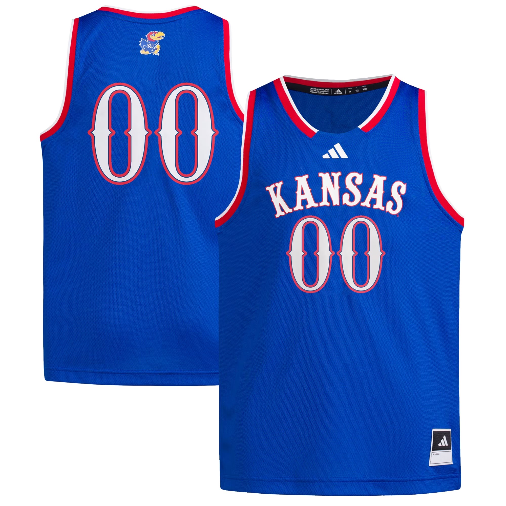 Hunk Wear - #00 Kansas Jayhawks adidas Youth Swingman Jersey - Royal