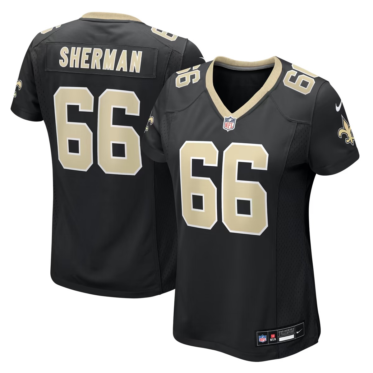 Hunk Wear - William Sherman New Orleans Saints Nike Women's Team Game Jersey - Black