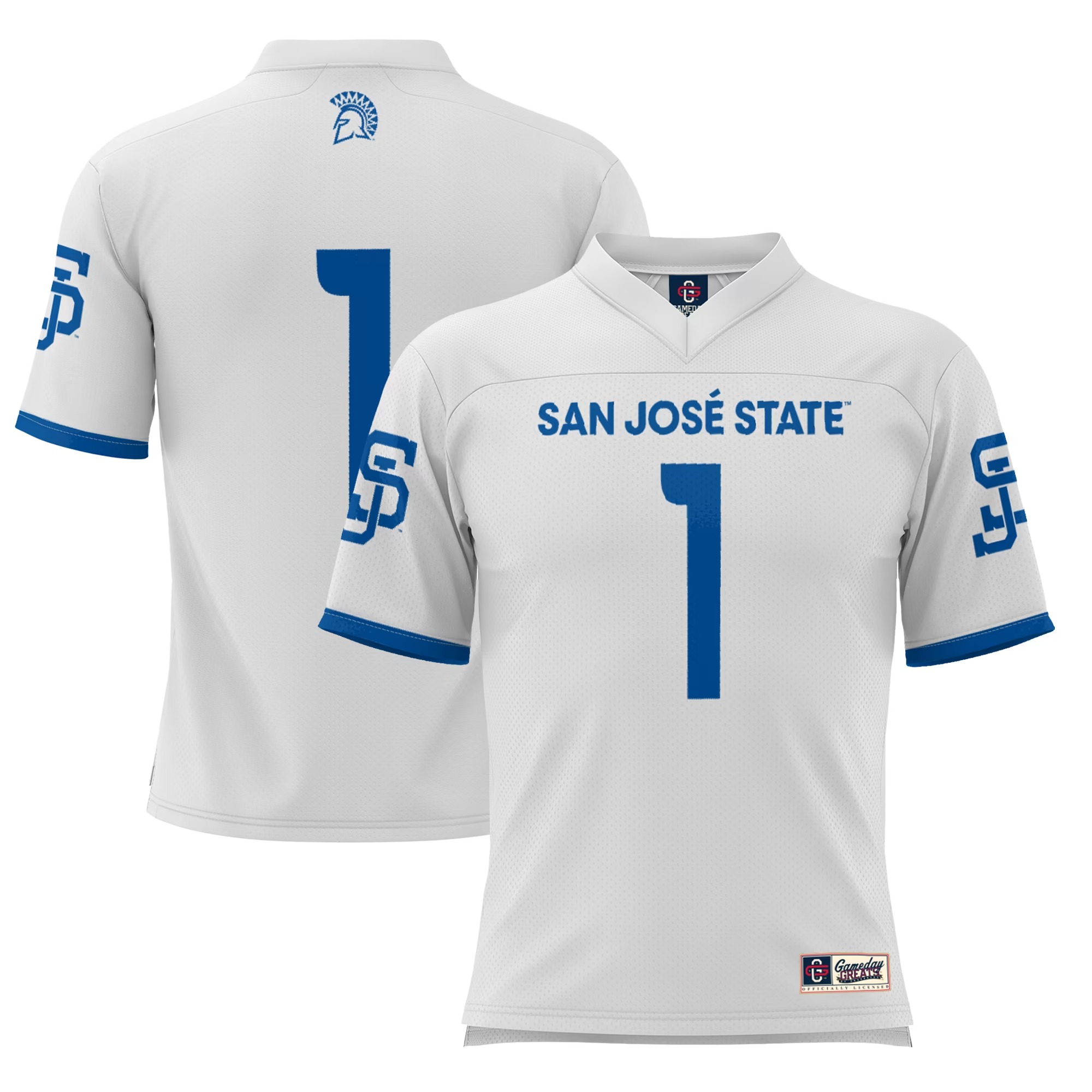 Hunk Wear - #1 San Jose State Spartans GameDay Greats Youth Football Jersey - White