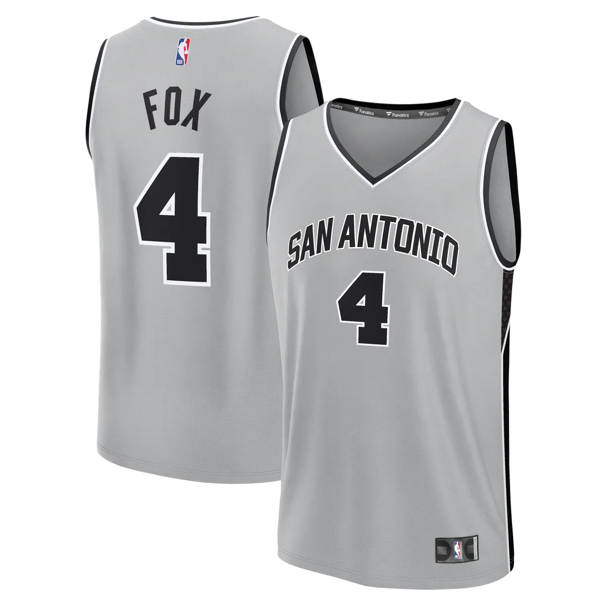 Hunk Wear - De'Aaron Fox San Antonio Spurs Fanatics Fast Break Jersey - Statement Edition - Silver