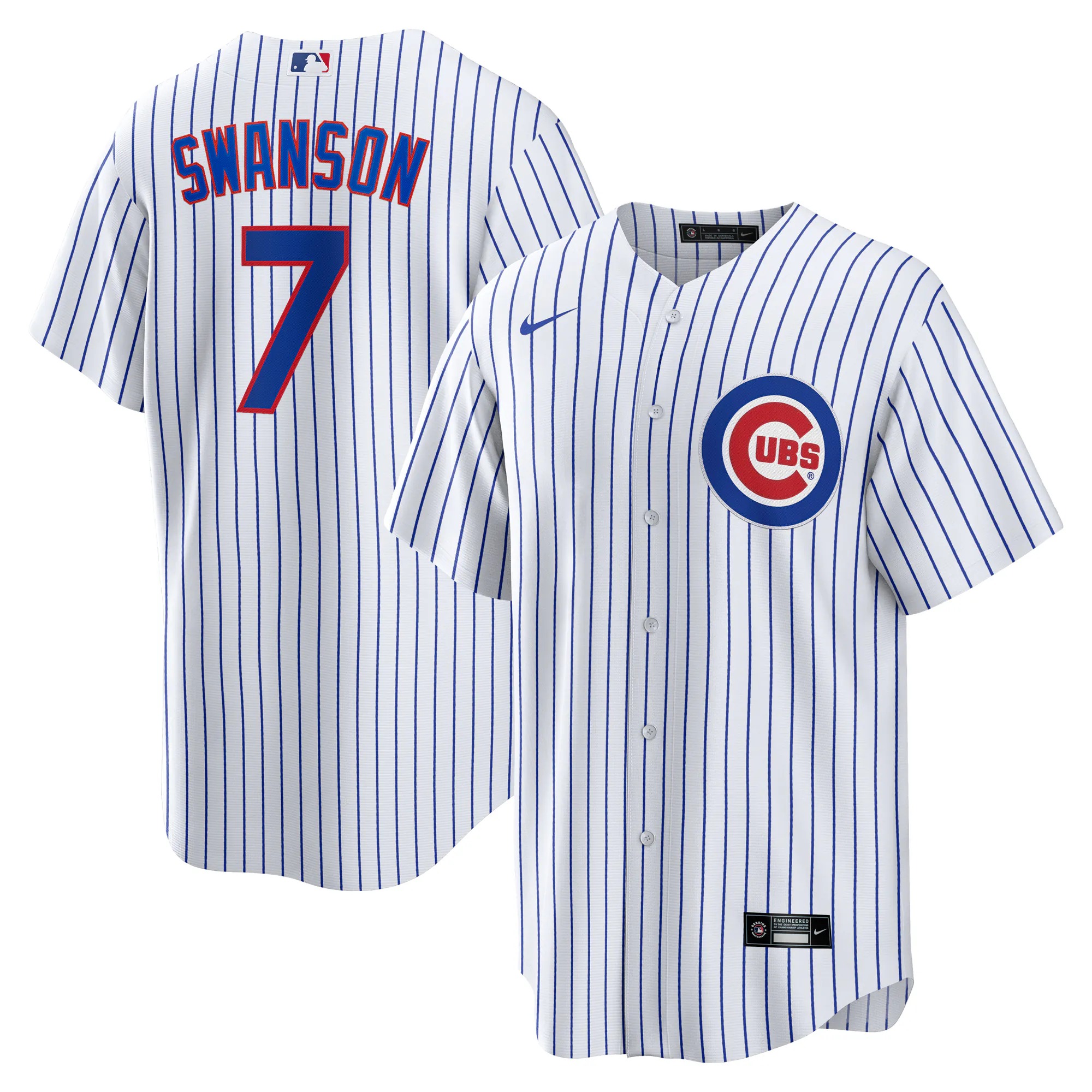 Hunk Wear - Dansby Swanson Chicago Cubs Nike Replica Player Jersey - White