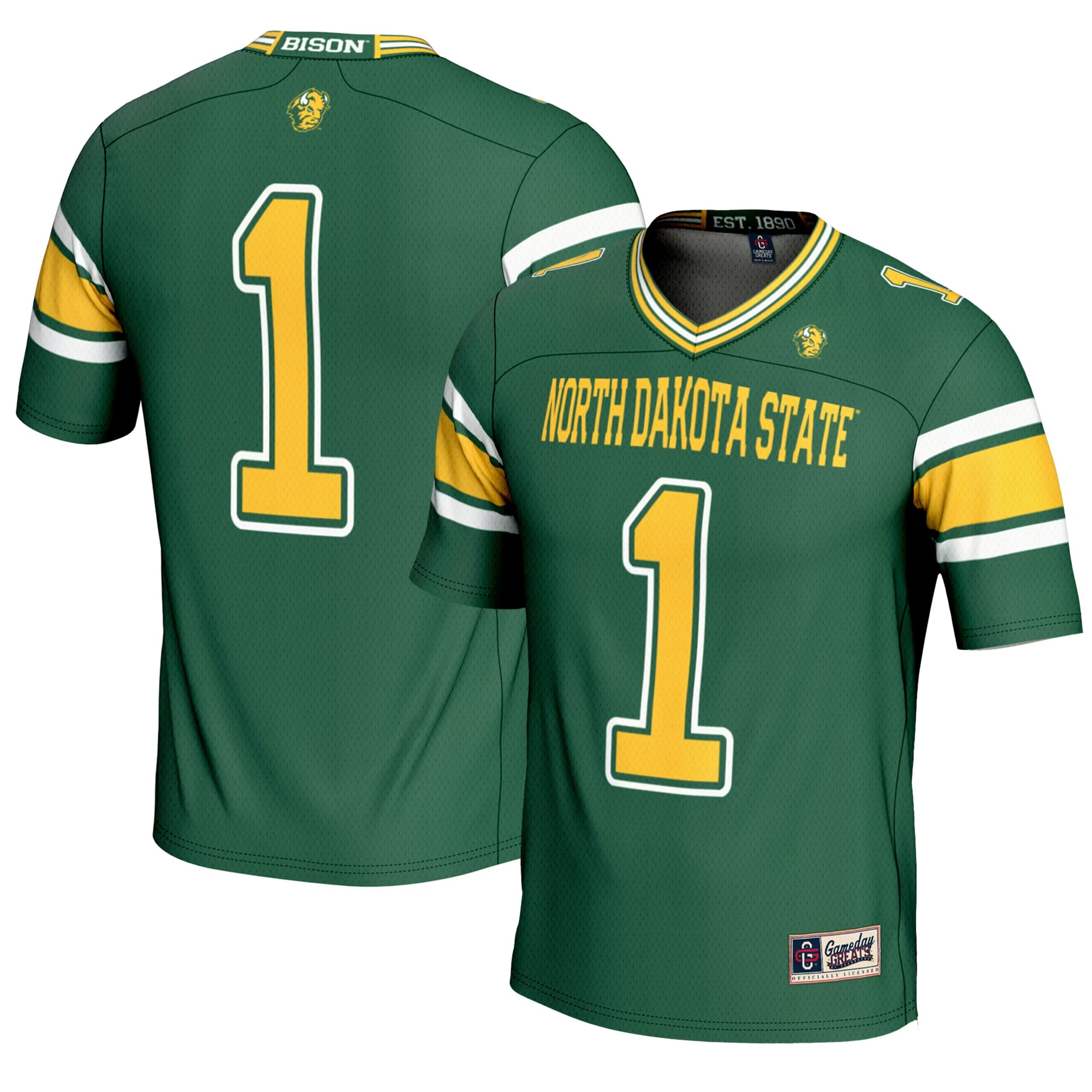 Hunk Wear - #1 NDSU Bison GameDay Greats Endzone Football Jersey - Green