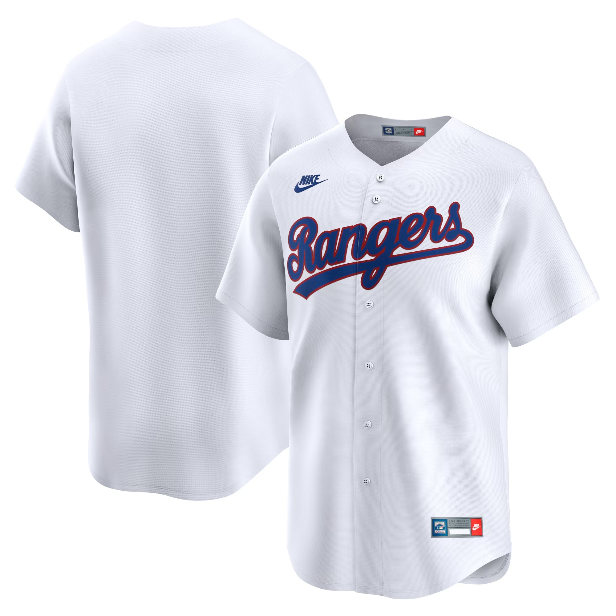 Hunk Wear - Texas Rangers Nike Cooperstown Collection Limited Jersey - White