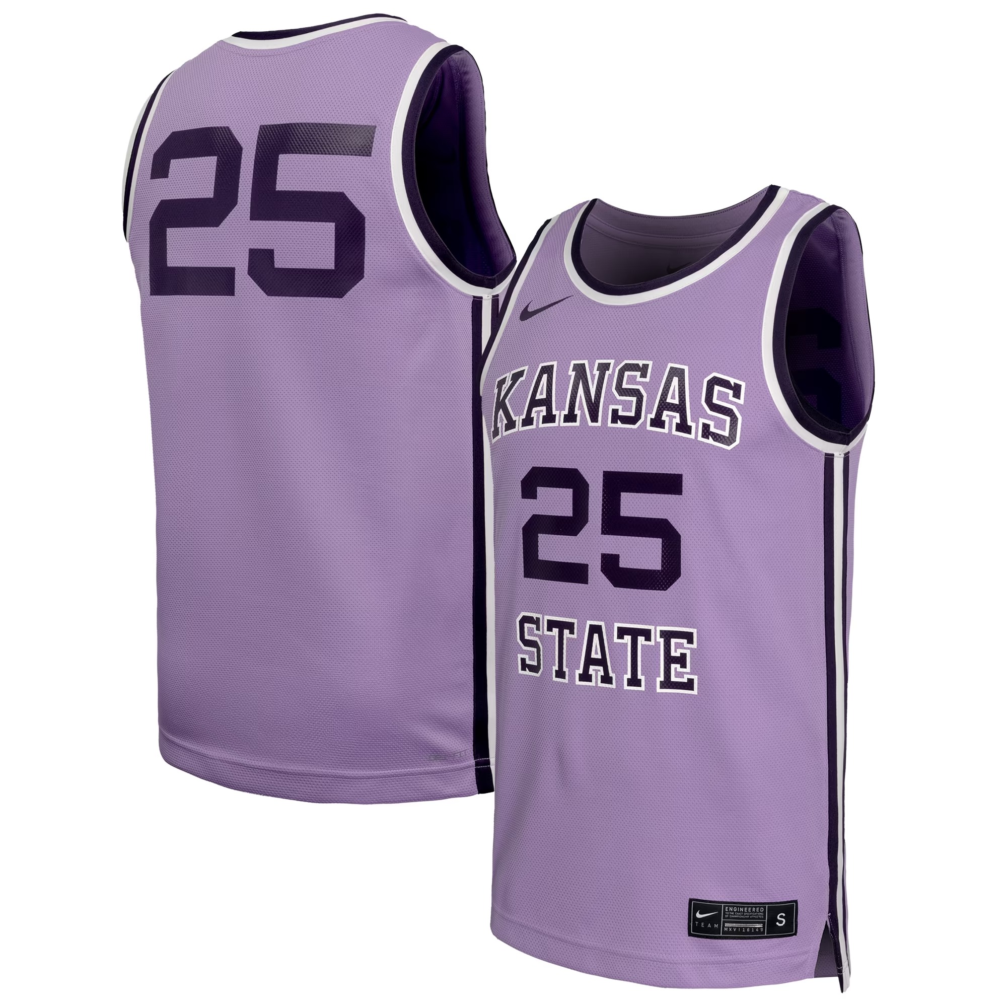Hunk Wear - #24 Kansas State Wildcats Nike Retro Replica Basketball Jersey - Lavender