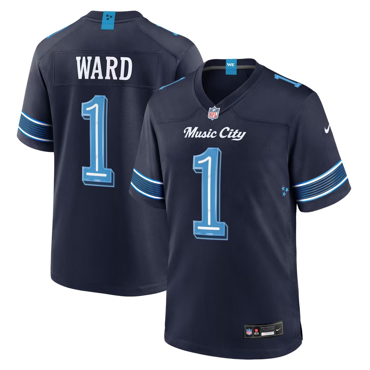 Hunk Wear - Cameron Ward Tennessee Titans Nike 2026 Rivalries Collection Game Jersey - Navy