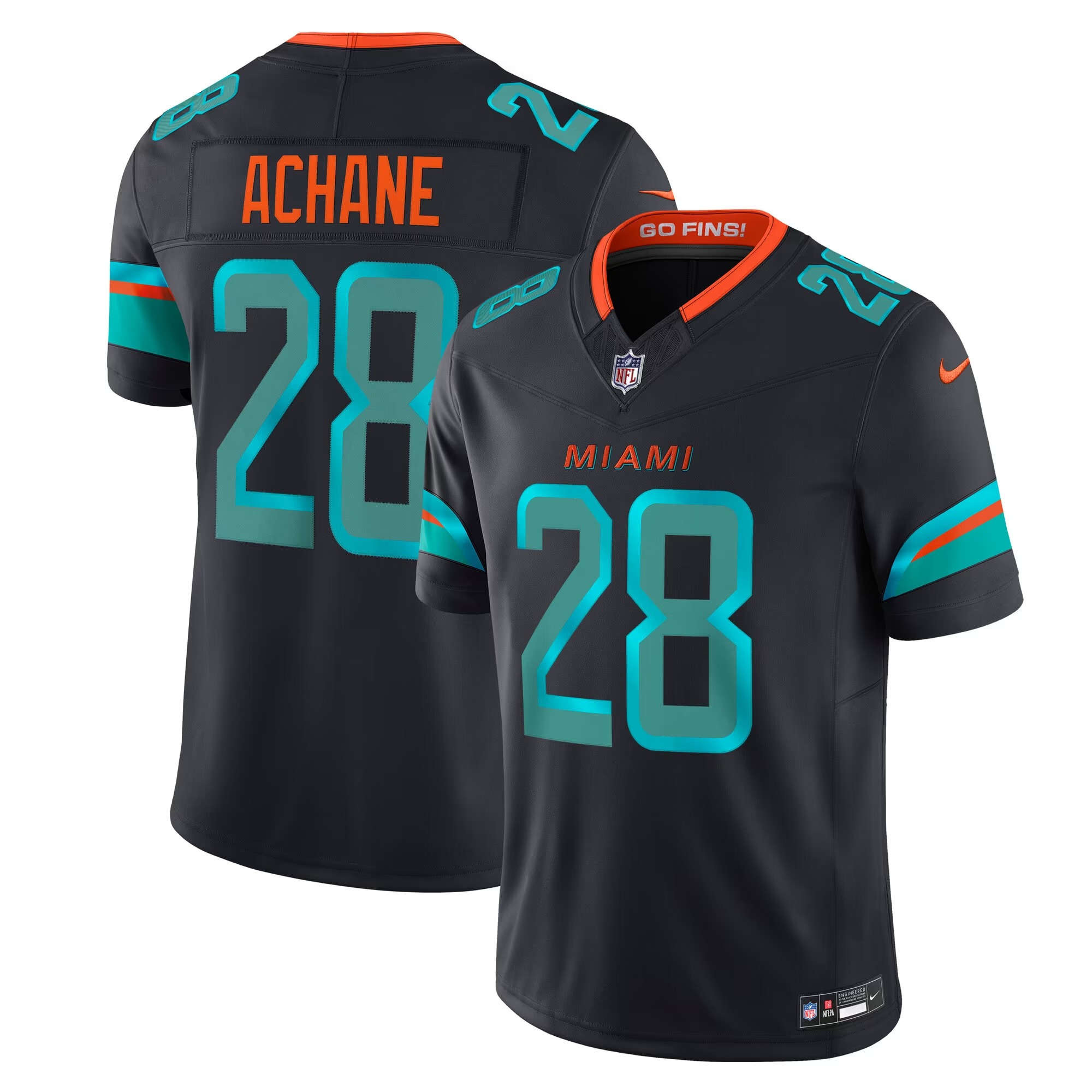 Hunk Wear - De'Von Achane Miami Dolphins Nike Rivalries Collection Stitched Limited Jersey - Navy