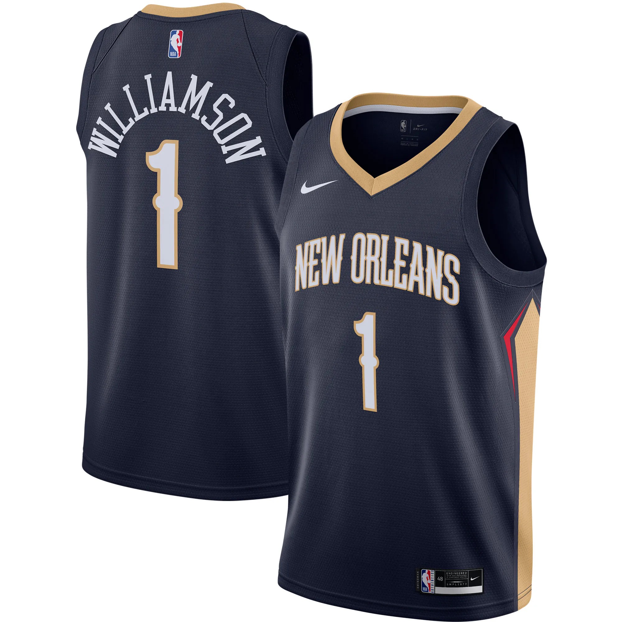 Hunk Wear - Zion Williamson New Orleans Pelicans Nike Swingman Jersey - Navy - Icon Edition