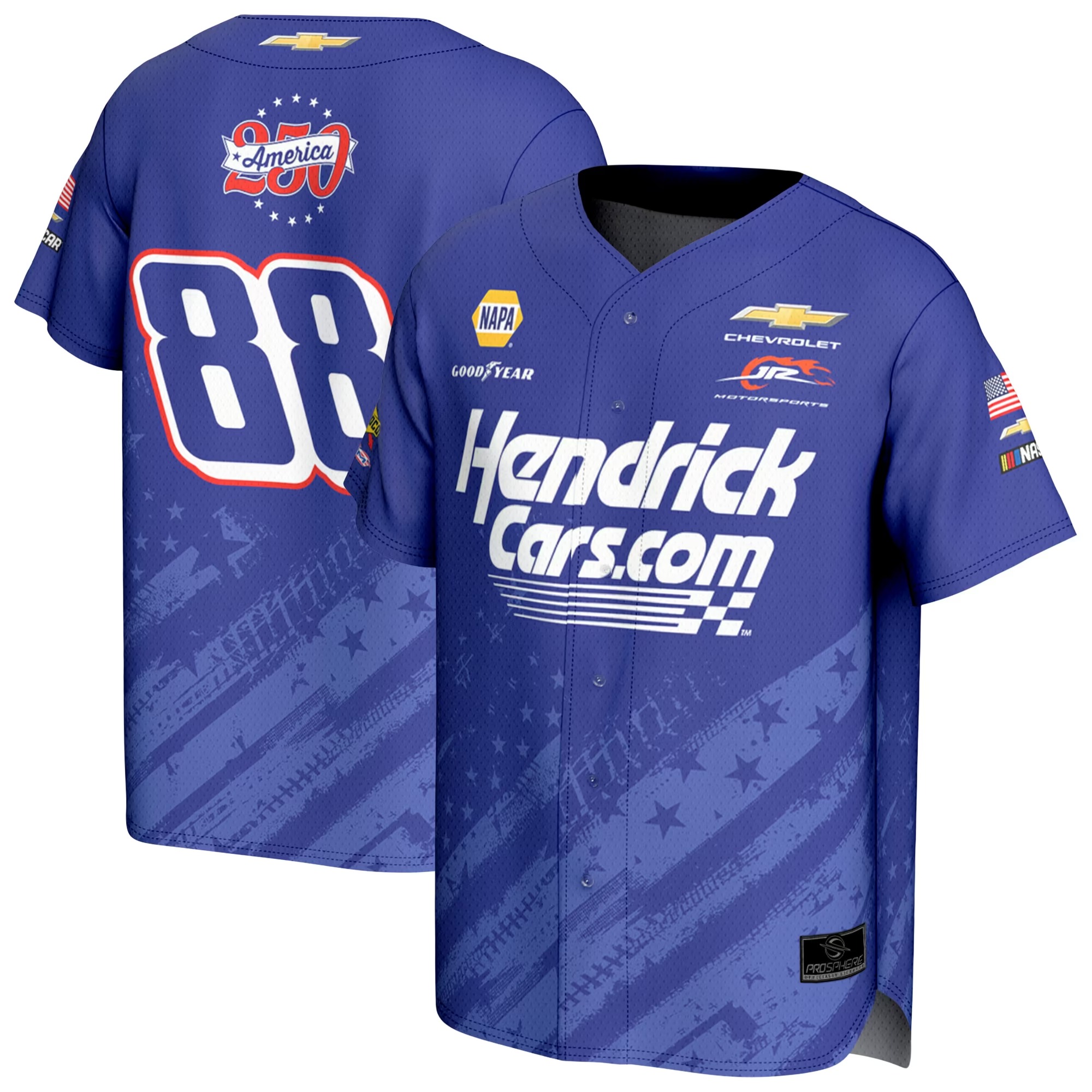 Hunk Wear - Rajah Caruth ProSphere Unisex HendrickCars.com Baseball Fashion Jersey - Blue