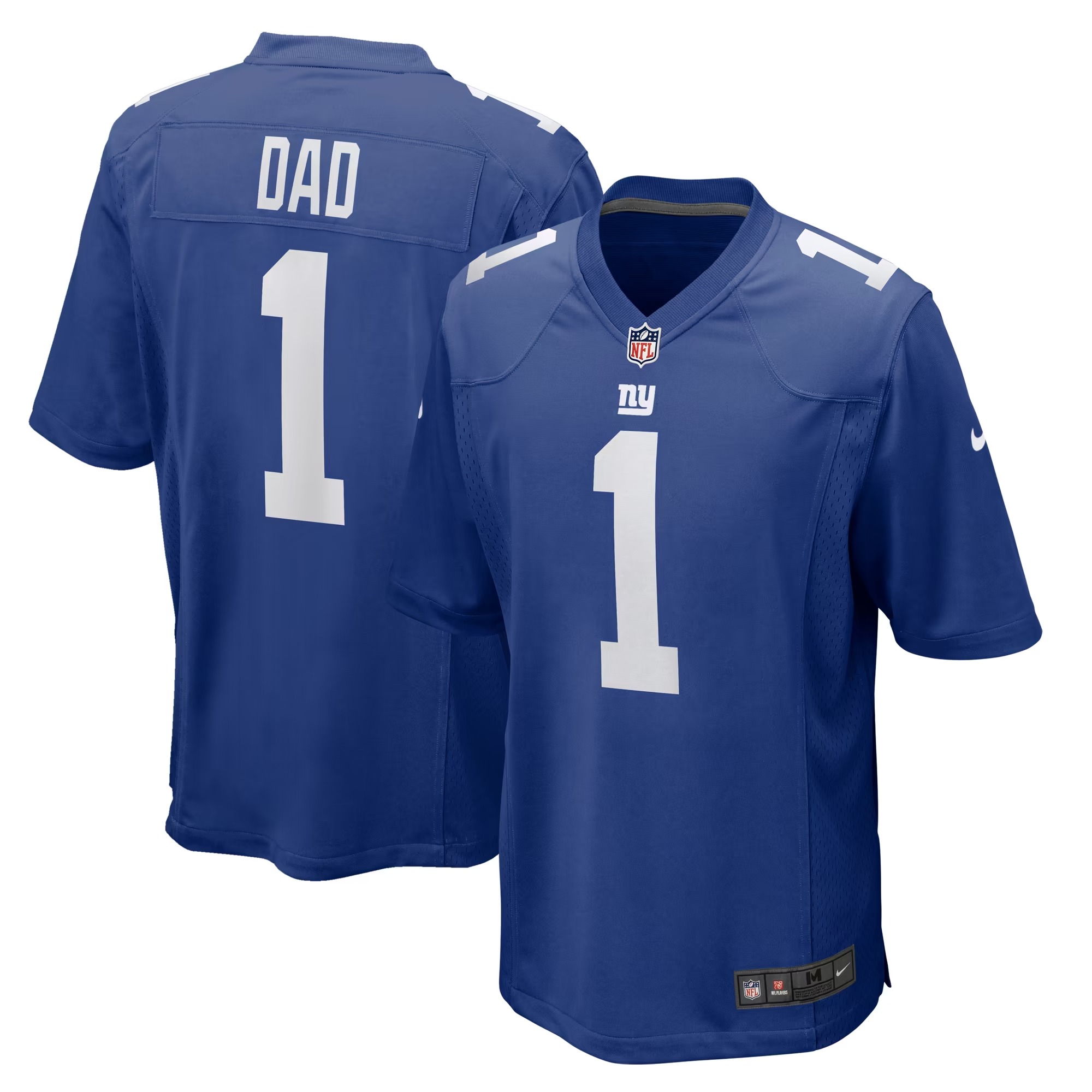 Hunk Wear - Number 1 Dad New York Giants Nike Game Jersey - Royal